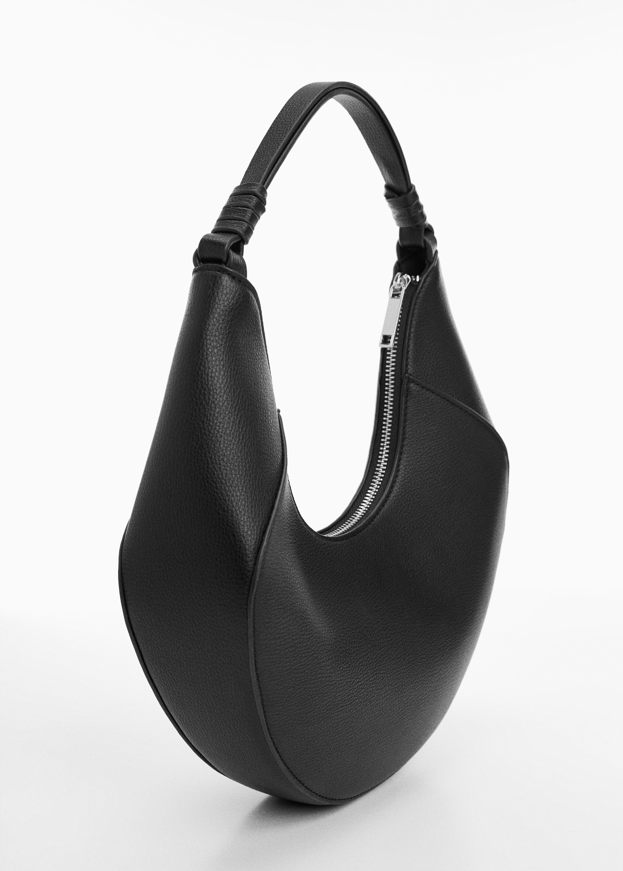 Leather-effect shoulder bag - Medium plane