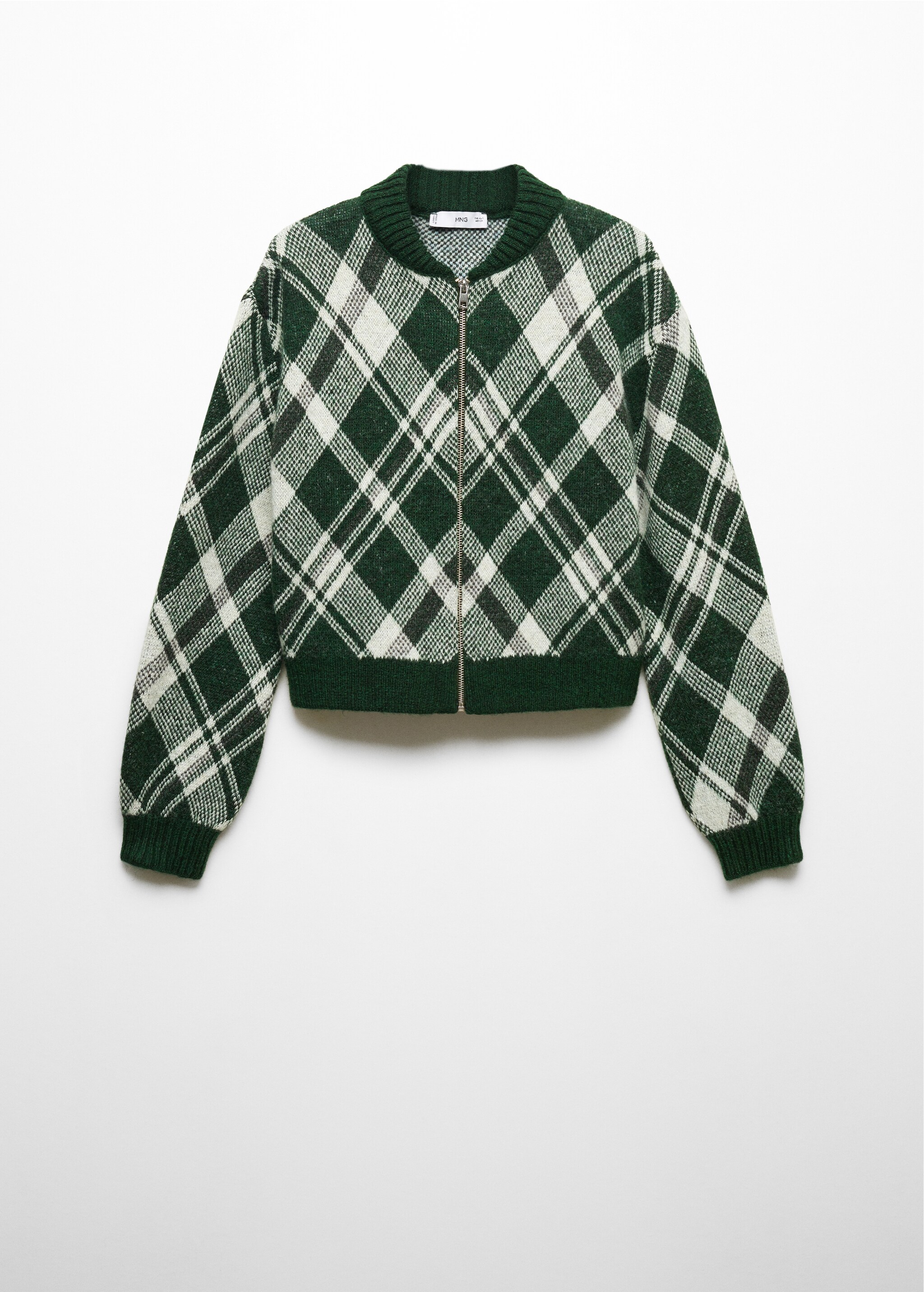 Checkered zipper cardigan - Article without model