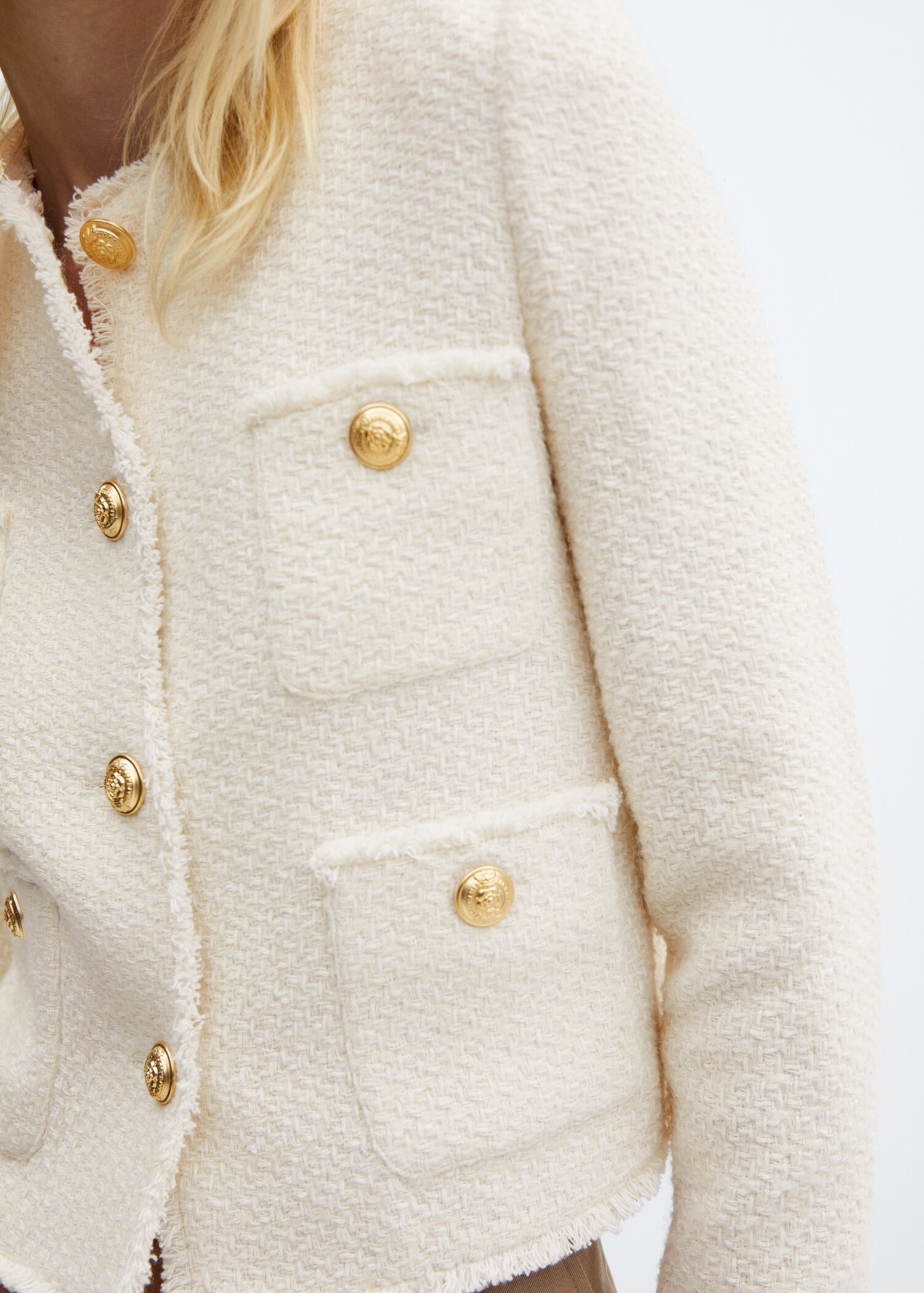 Chaqueta tweed bolsillos - Detalle del artículo 6