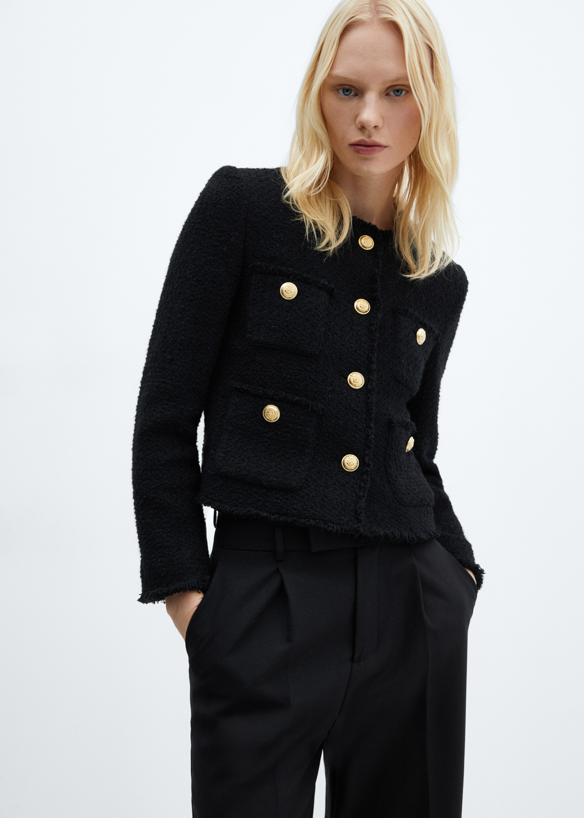 Pocket tweed jacket - Medium plane