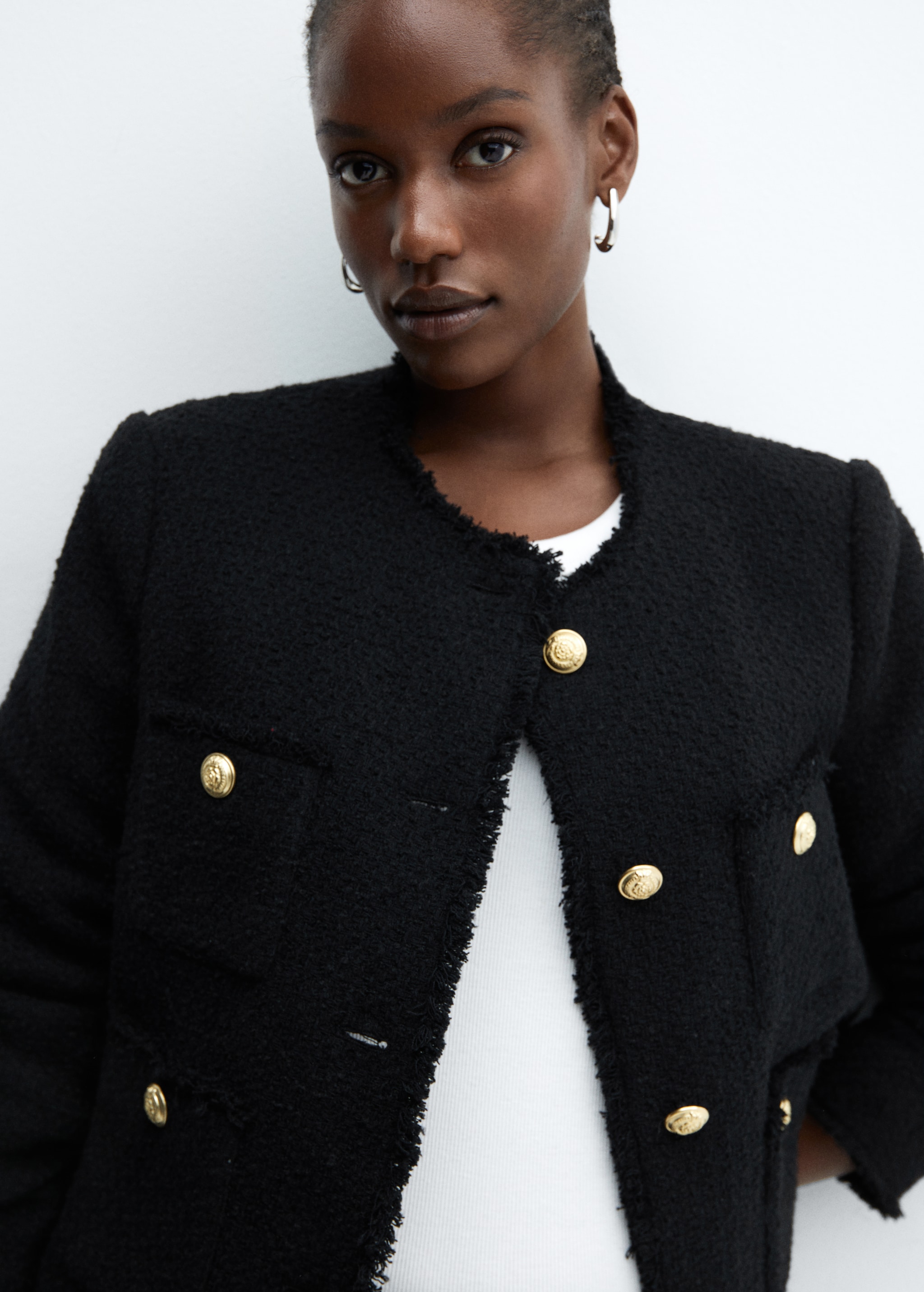 Pocket Tweed Abrigo Tweed Mango Chaqueta Tweed Bolsillos