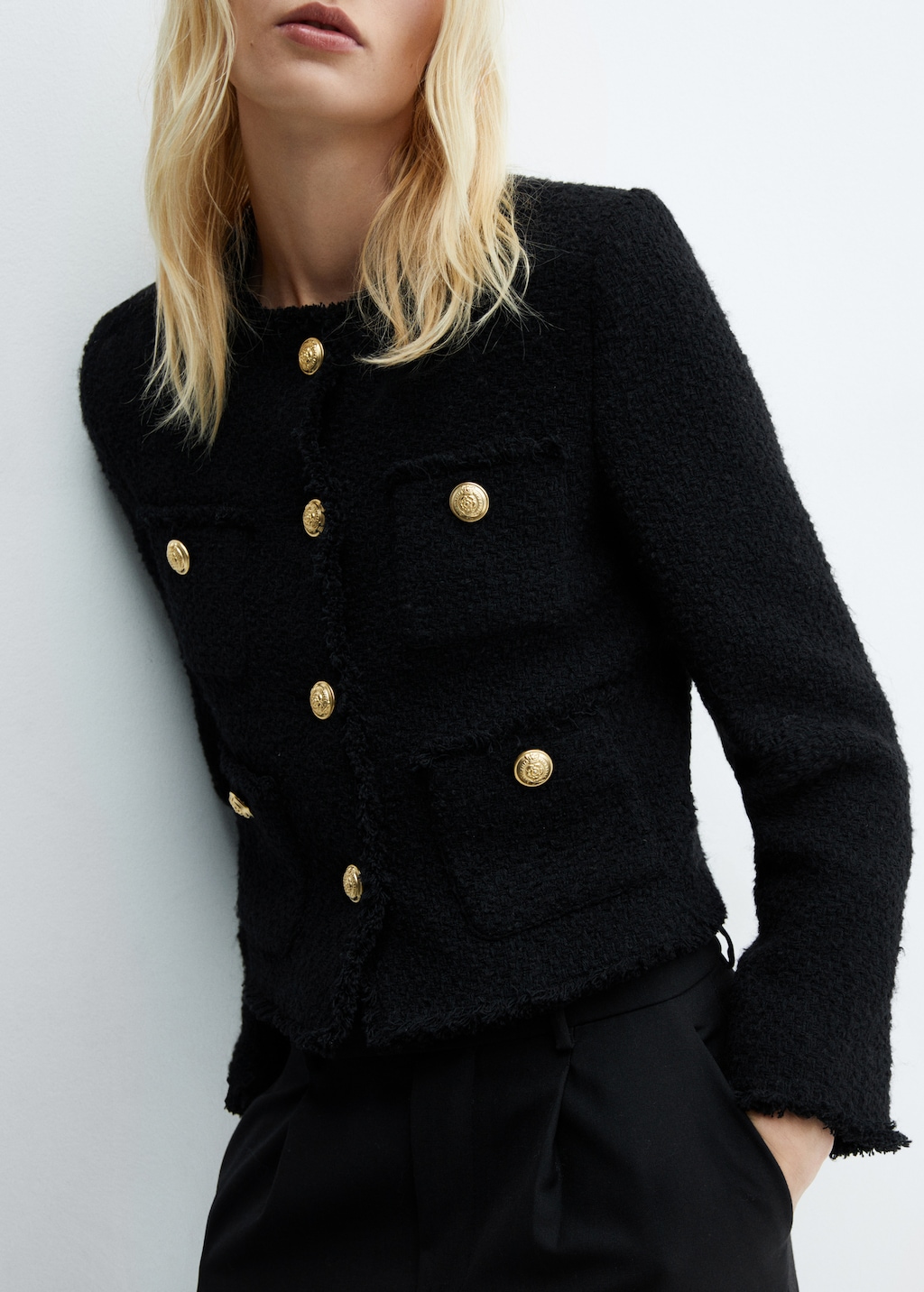 ジャケット ETMON Pocket Boucle Tweed Jacket, Black Designer fashion, Seoul-fully created | W Concept