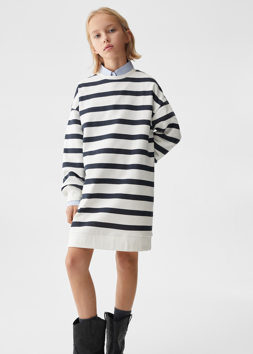 Striped sweatshirt dress