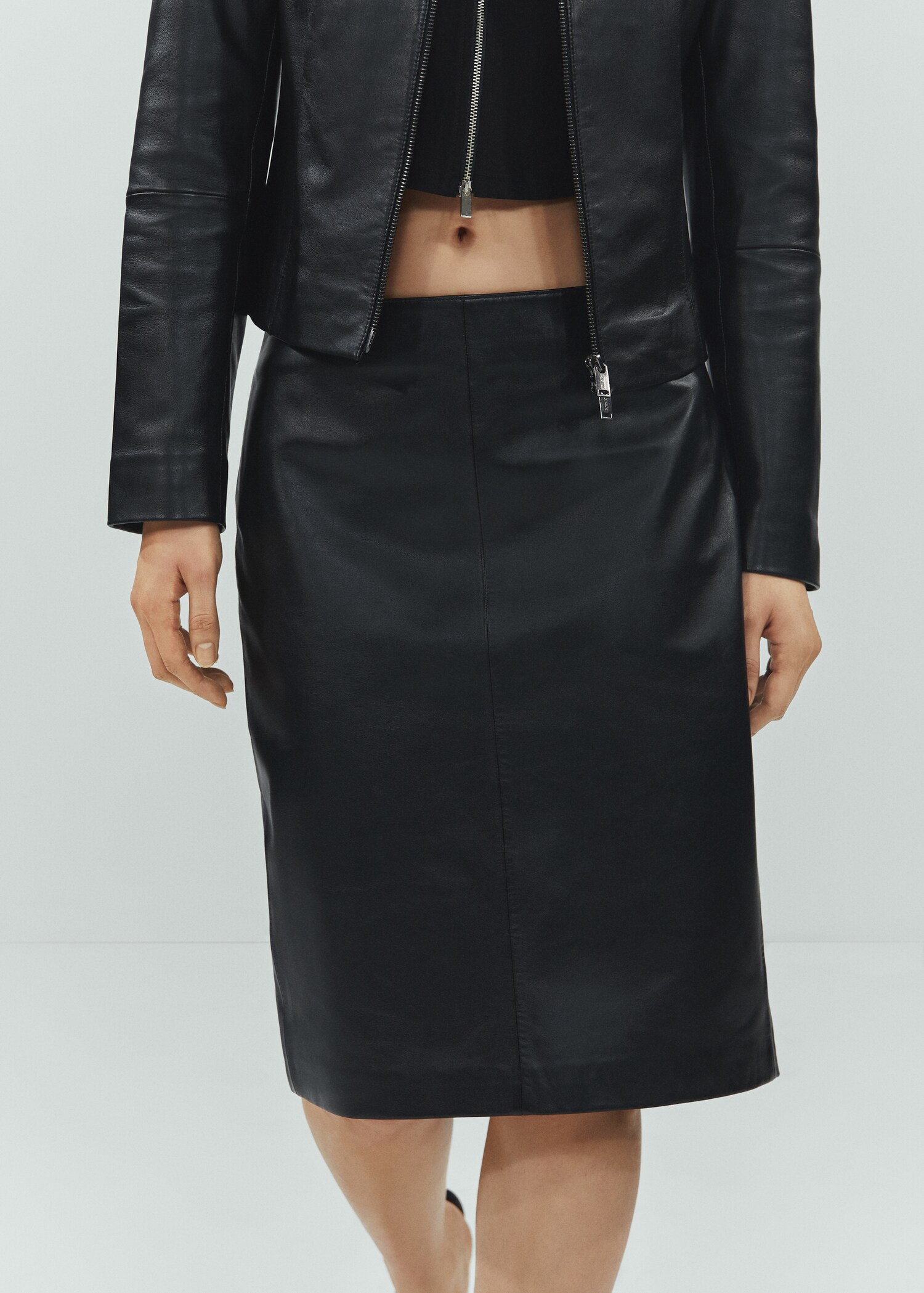 100% leather midi skirt - Details of the article 6