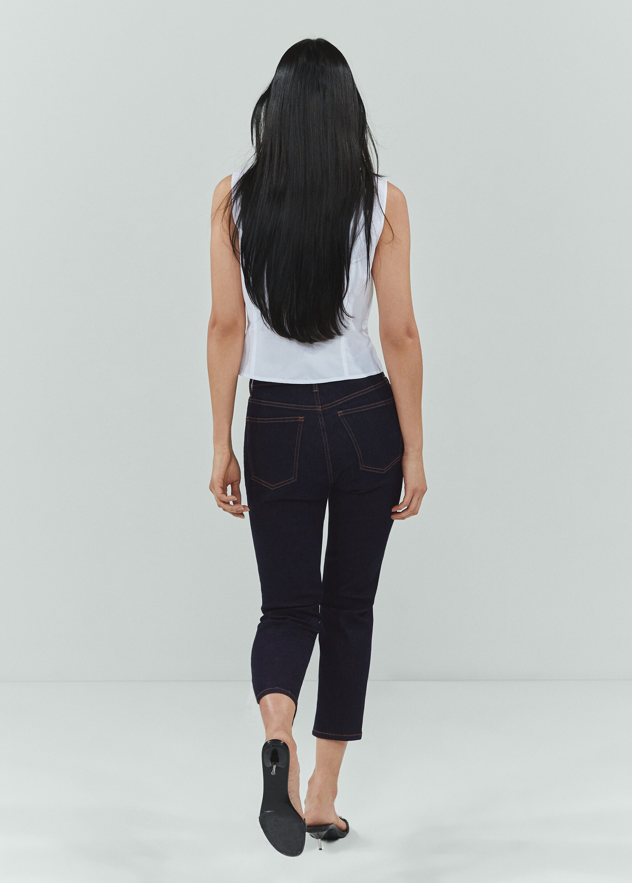 Jeans capri abertura lateral - Reverso del artículo
