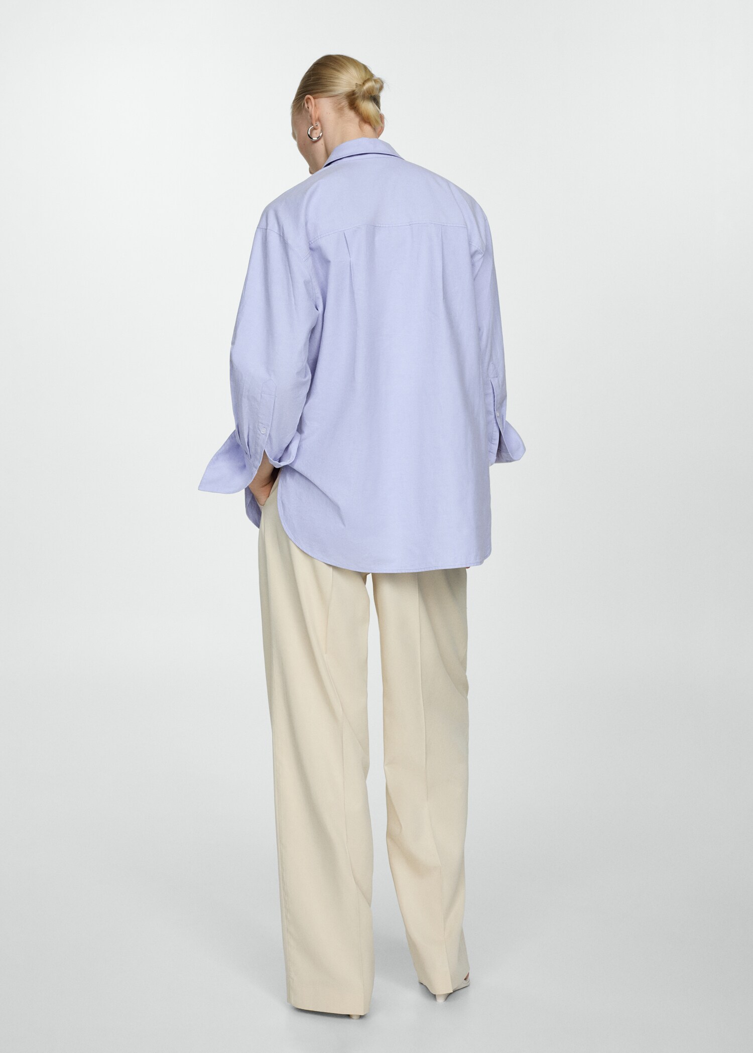Chest-pocket cotton shirt - Woman | MANGO USA