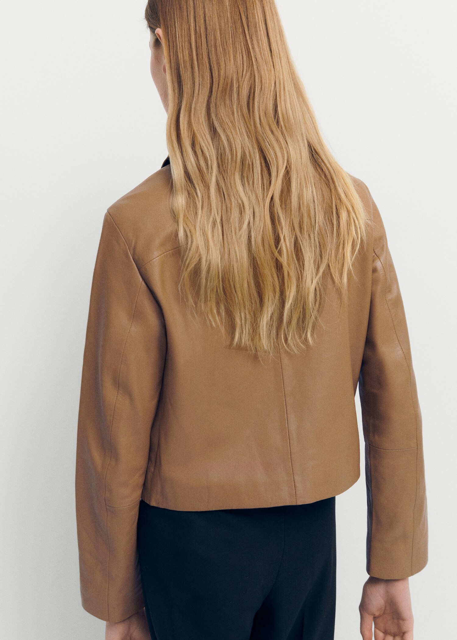 Veste 100 % cuir boutons - Verso de l’article