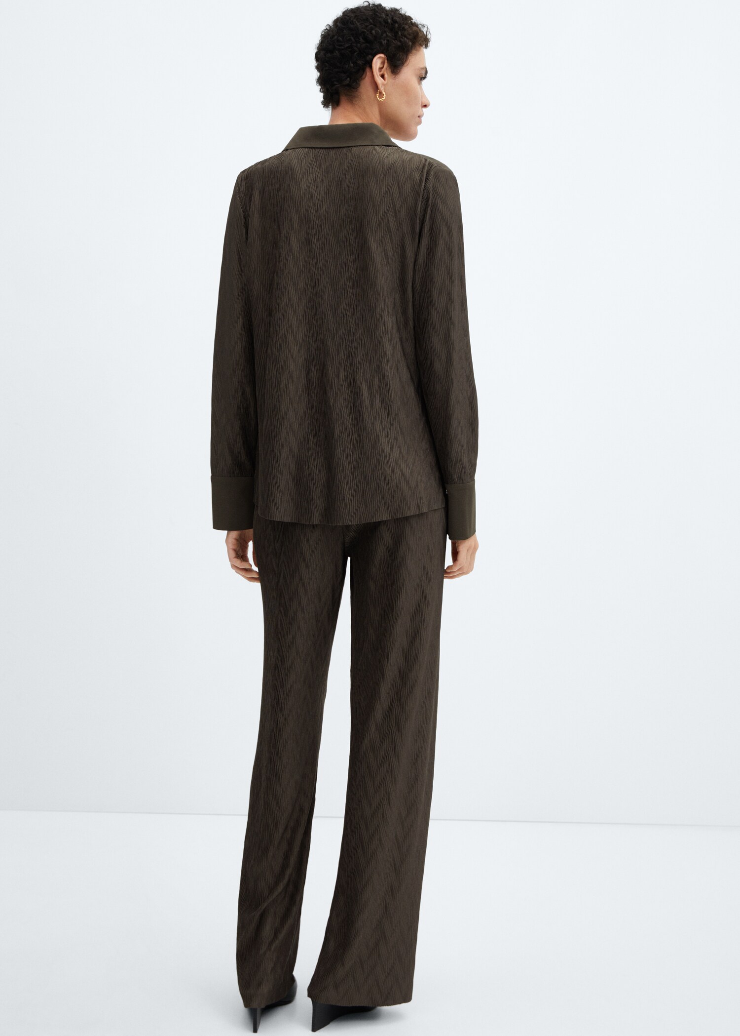 Textured wideleg pants - Reverse of the article
