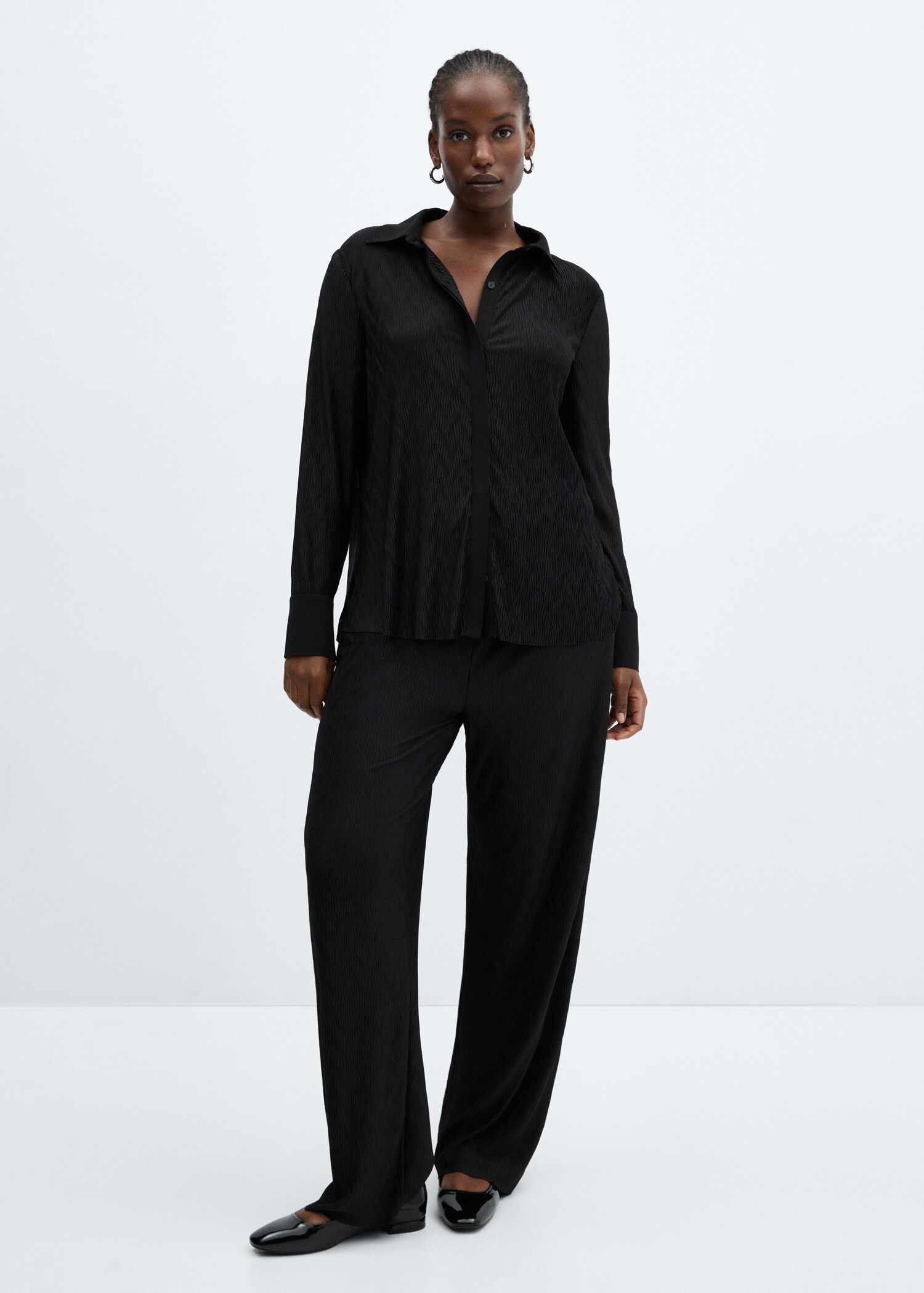 Textured wideleg pants - Details of the article 3
