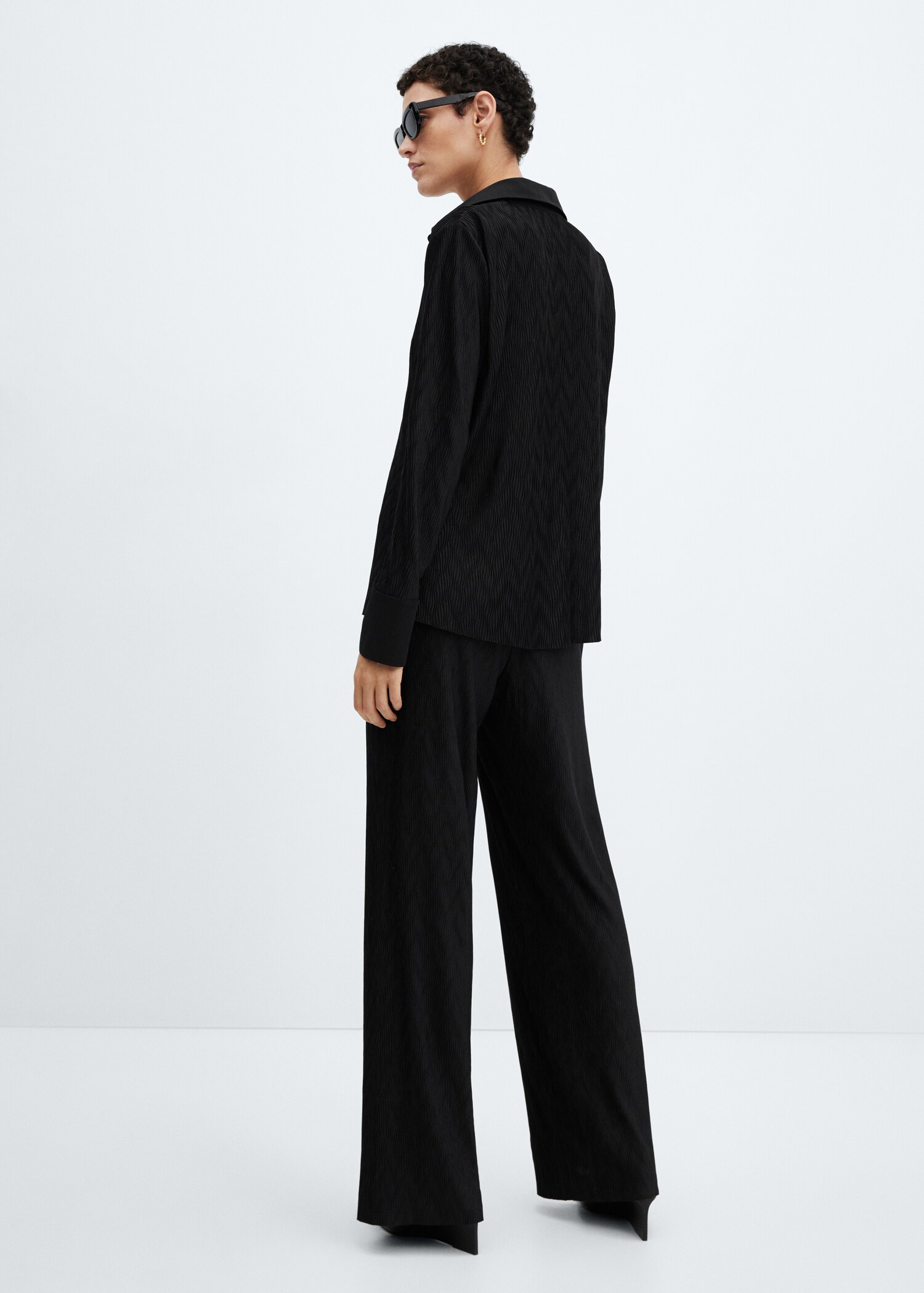 Textured wideleg pants - Reverse of the article