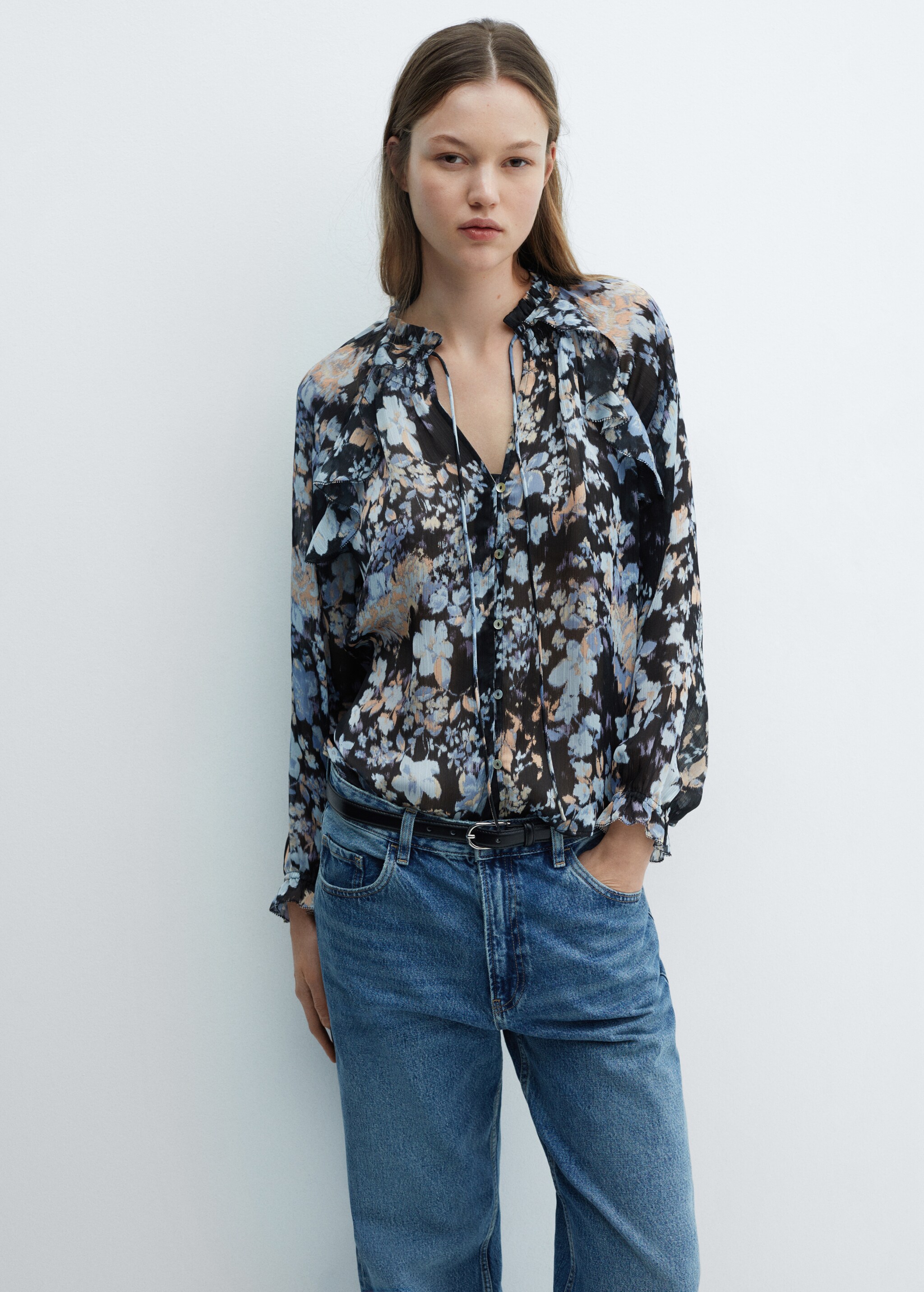 Floral-print flowy blouse - Medium plane