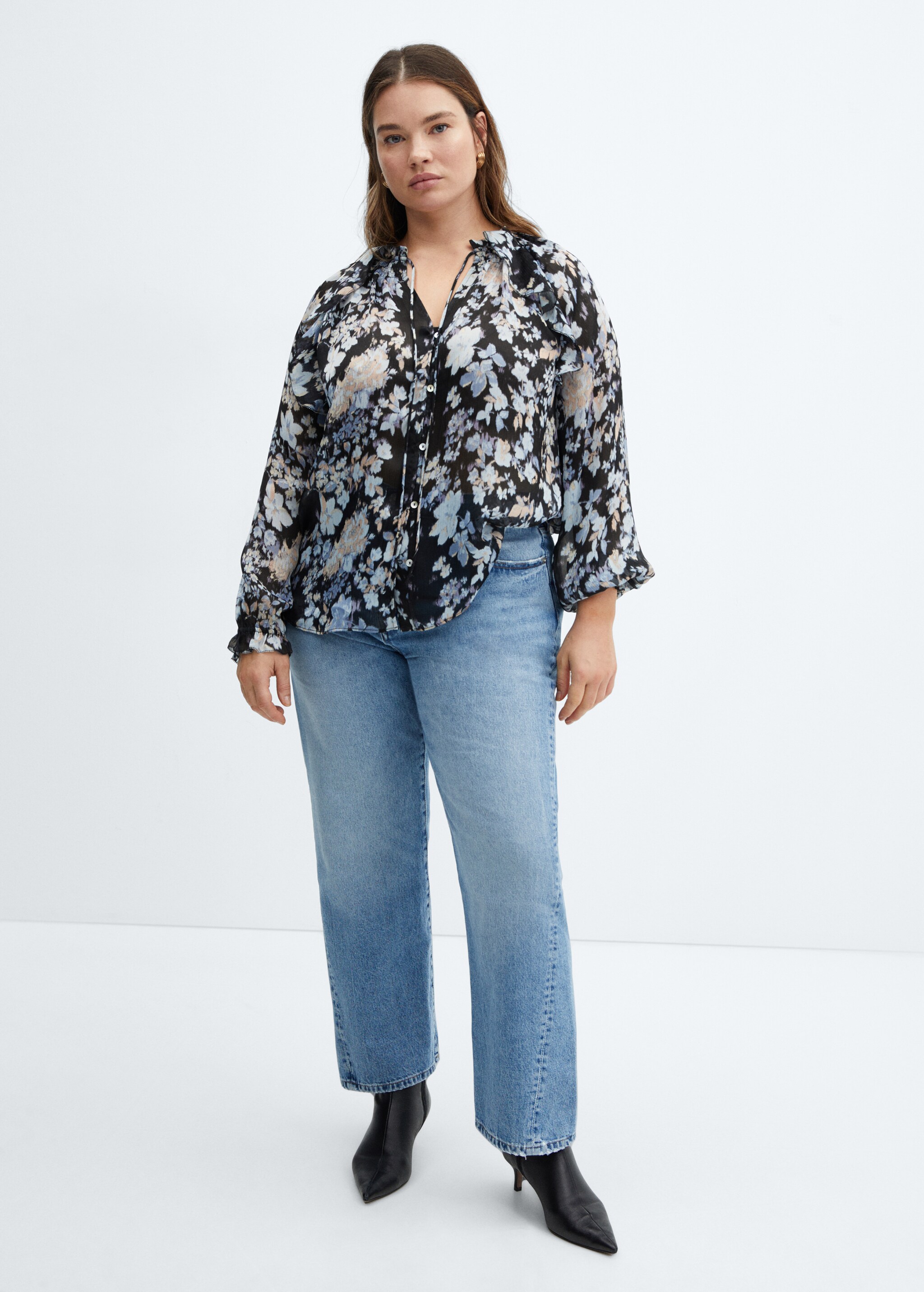 Floral-print flowy blouse - Details of the article 3