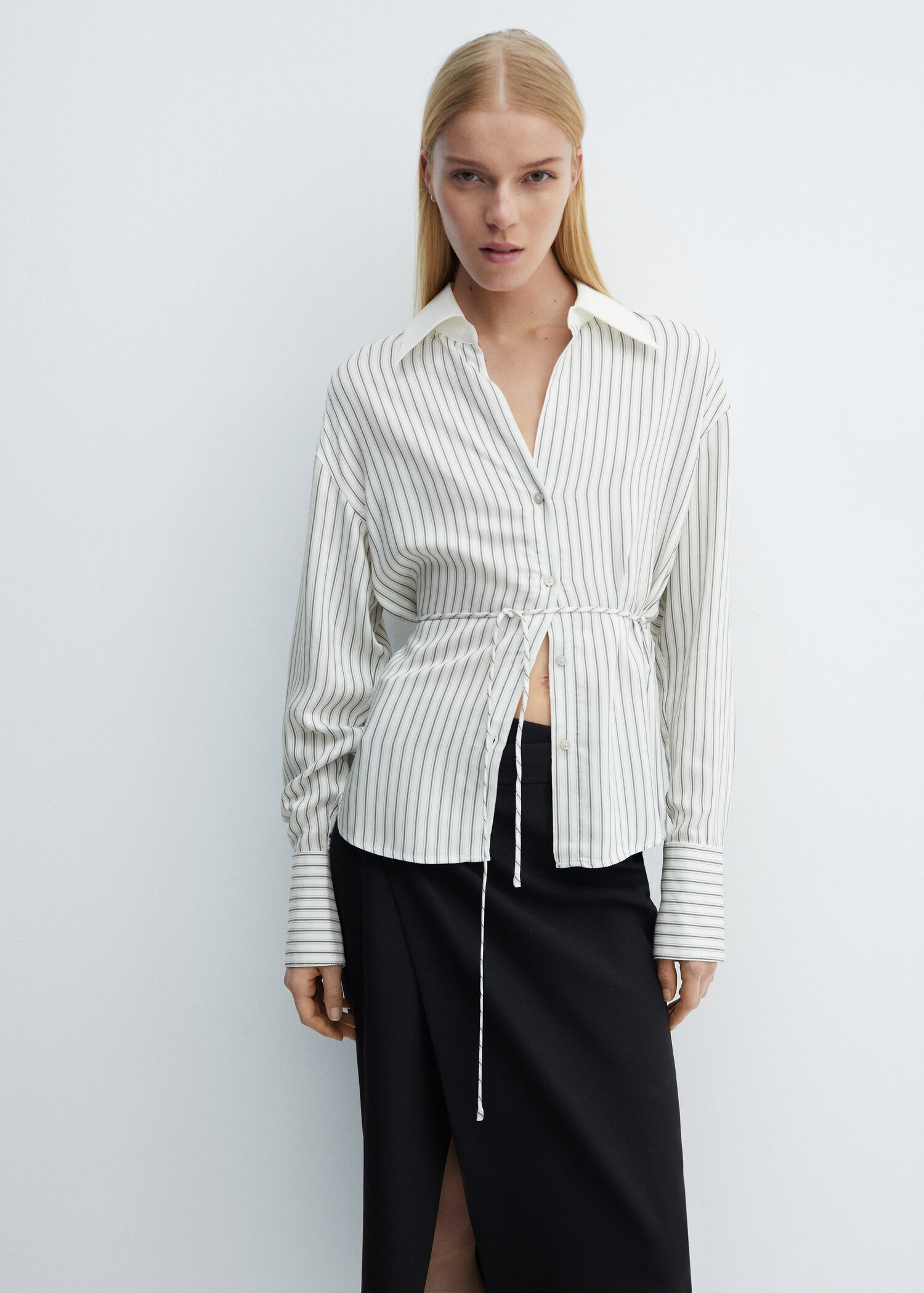 Striped bow blouse - Medium plane