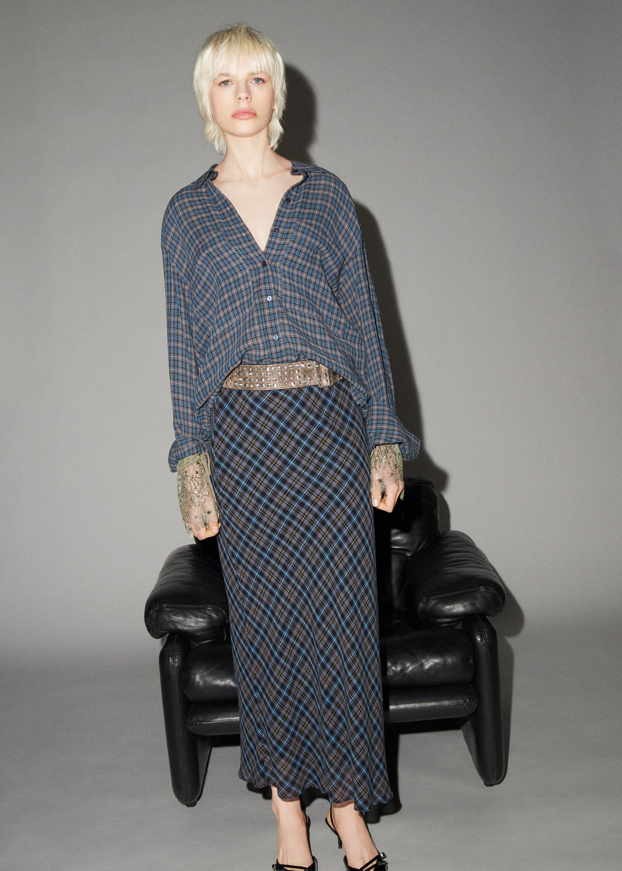 Checked long skirt - Details of the article 6