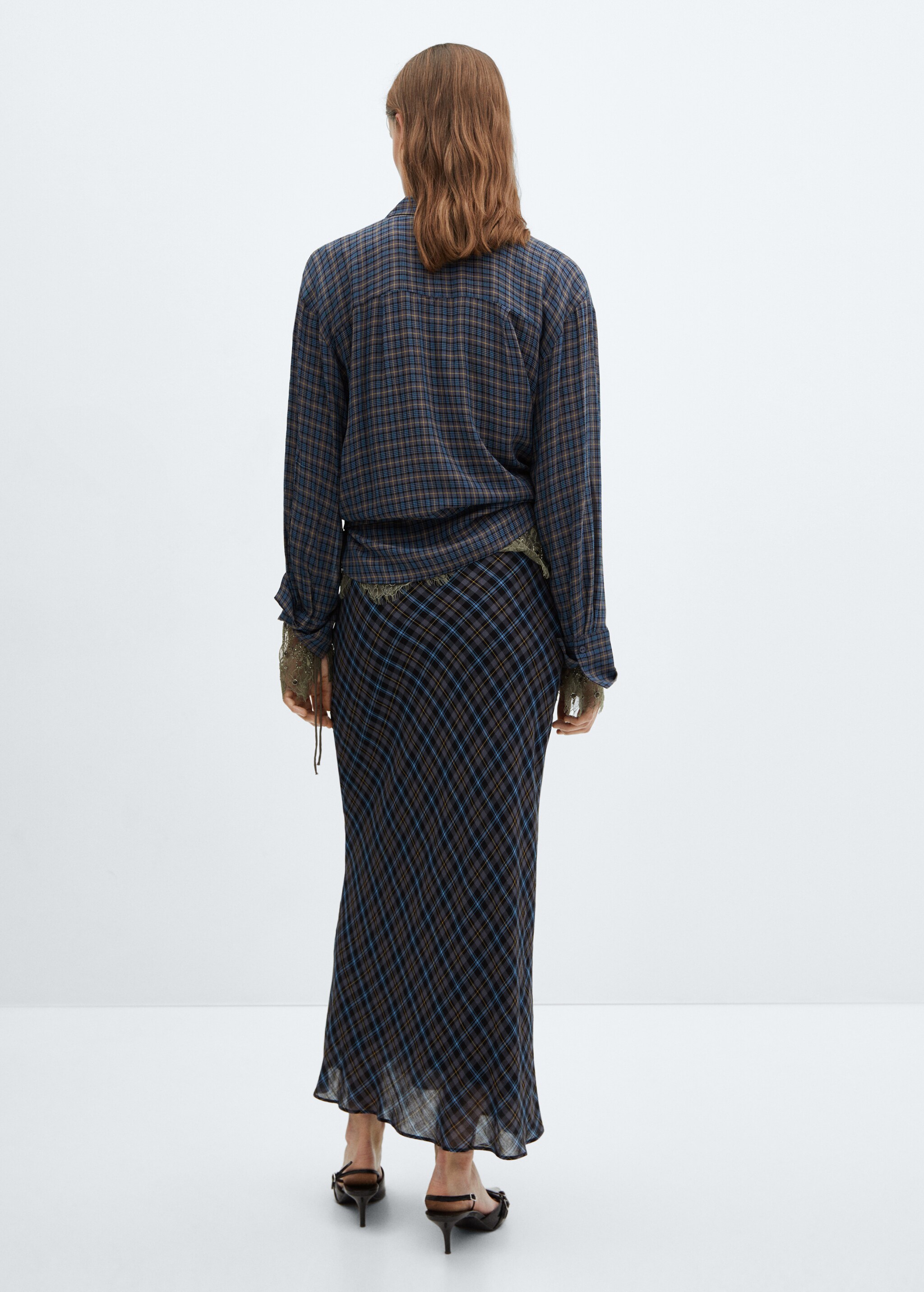 Checked long skirt - Reverse of the article