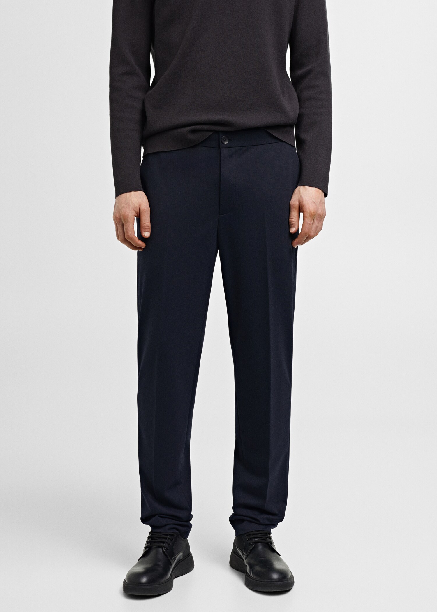 Slim Fit-Anzughose aus Baumwolle - Mittlere Ansicht
