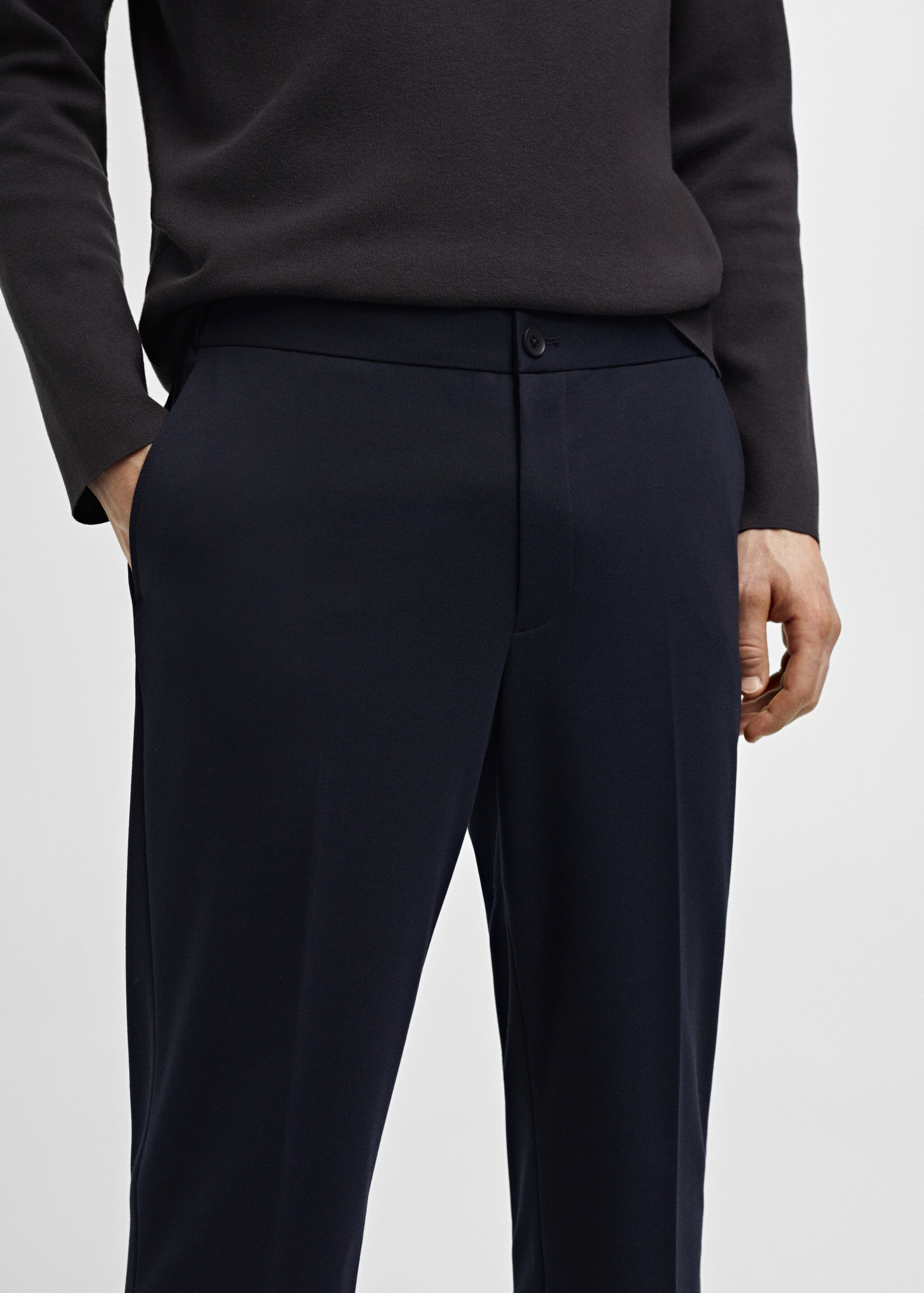 Slim-fit cotton suit trousers - Details of the article 1