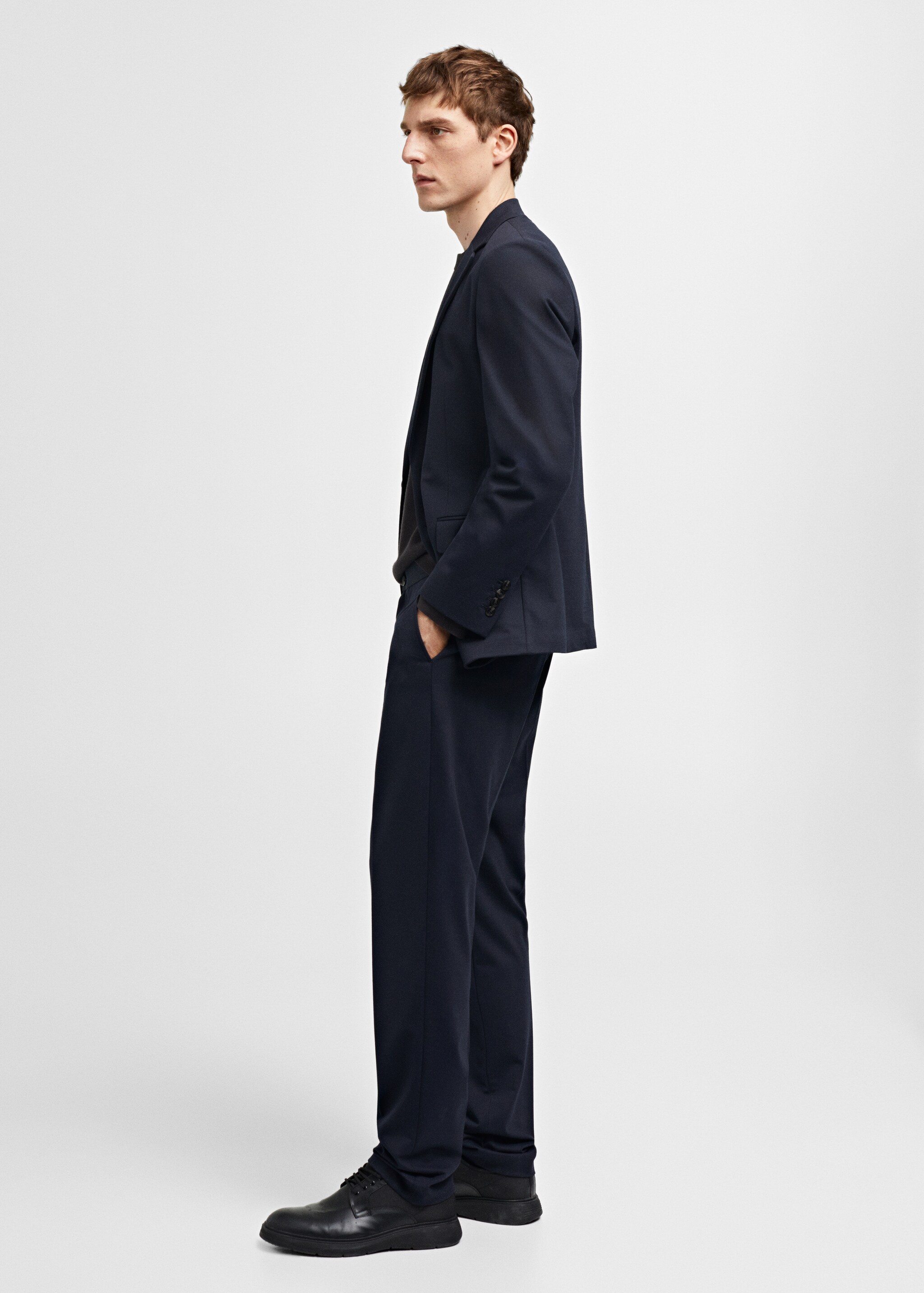 Slim-fit cotton suit trousers - Details of the article 2