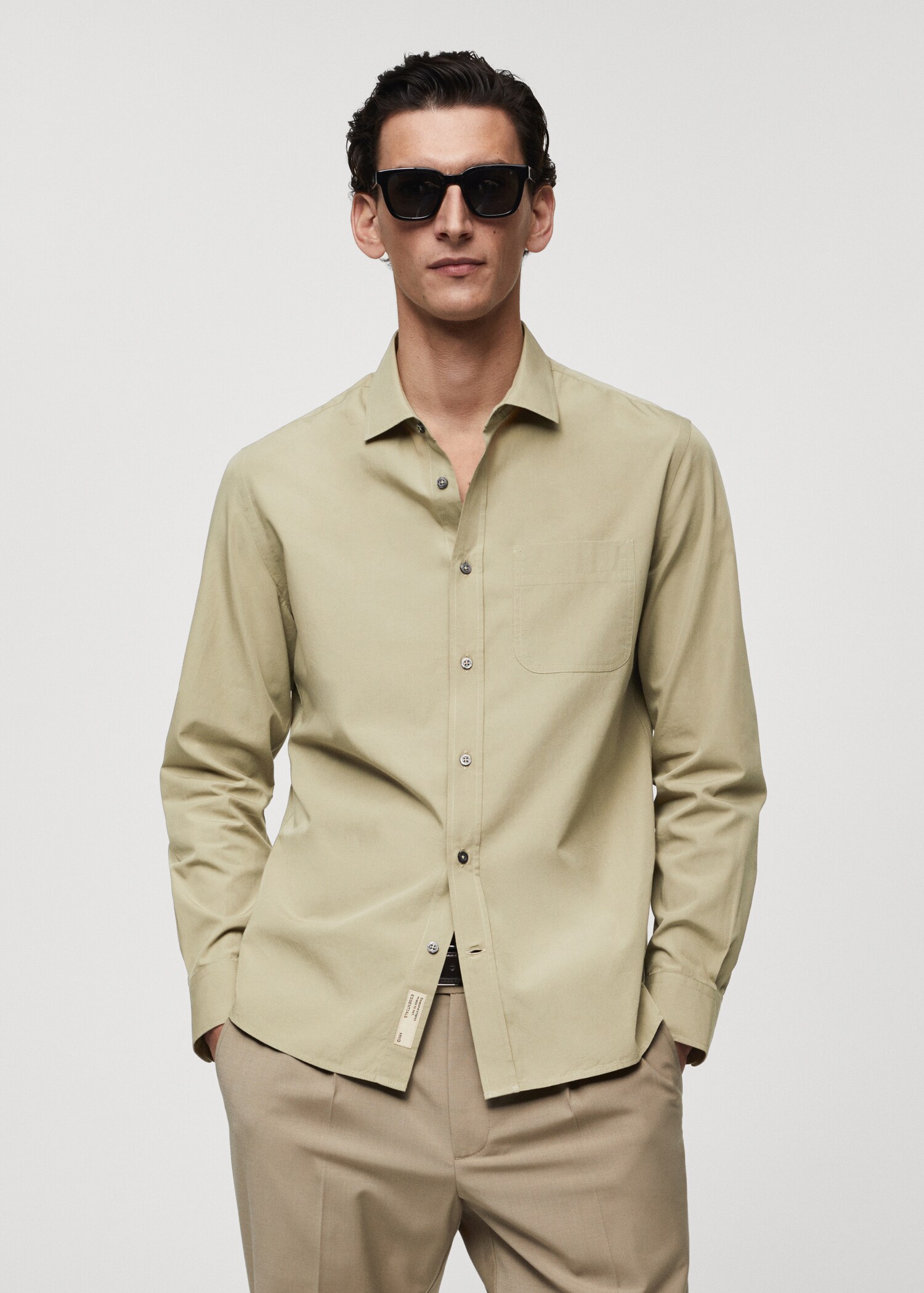 Poplin shirt with pocket - Man | MANGO USA 