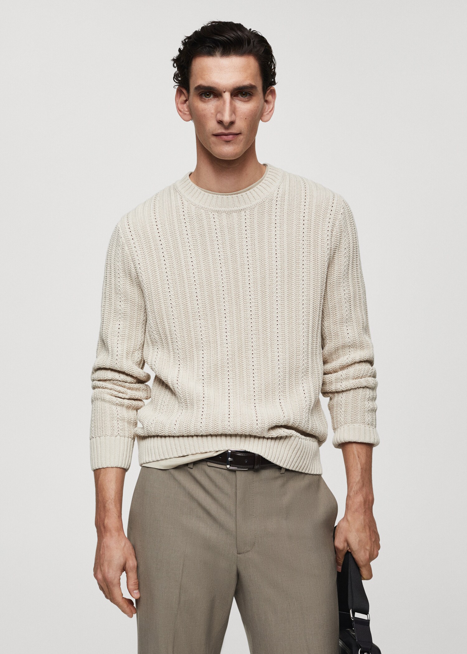 Pull-over combiné maille - Plan moyen
