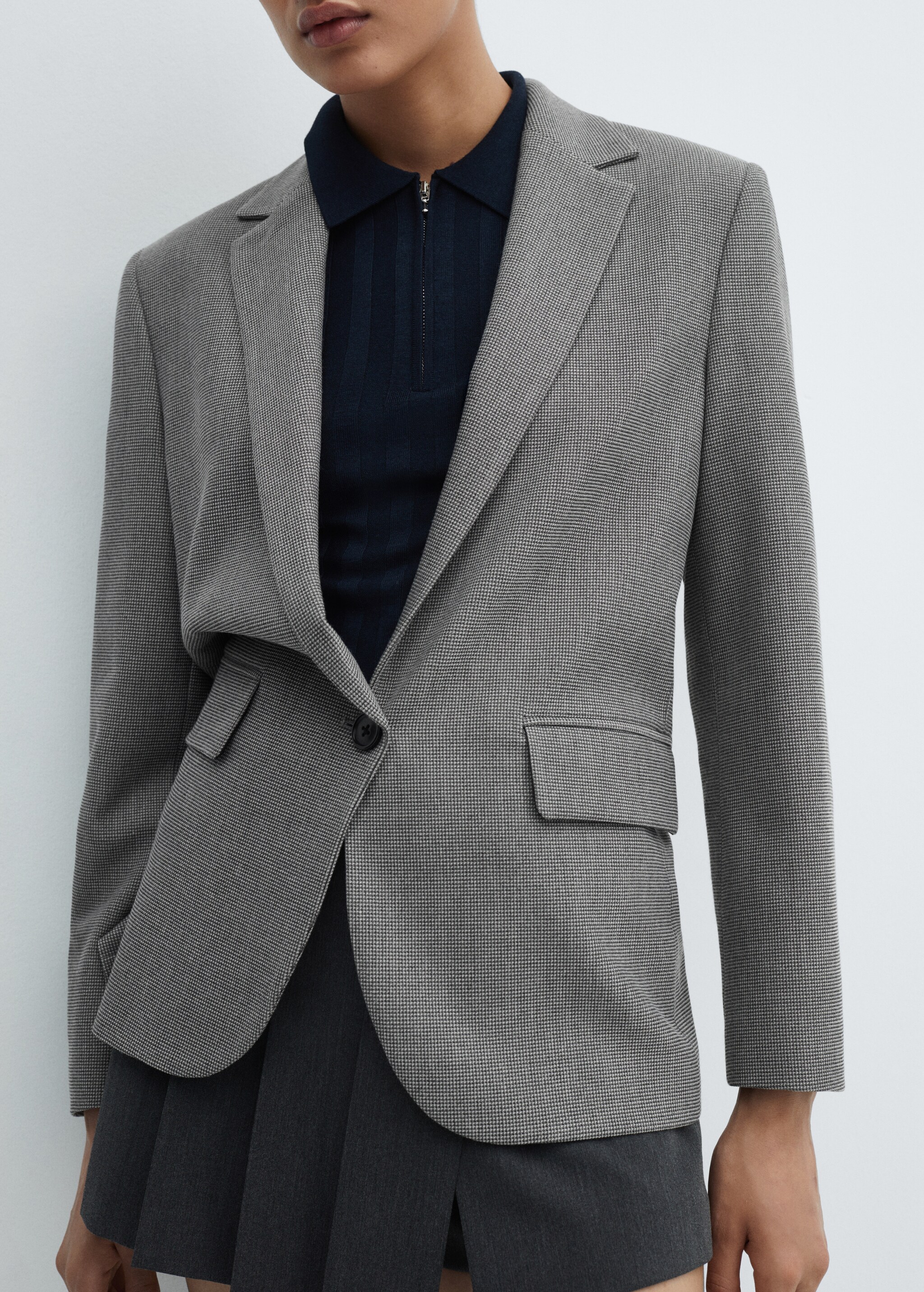 Lapels Houndstooth suit blazer - Details of the article 6