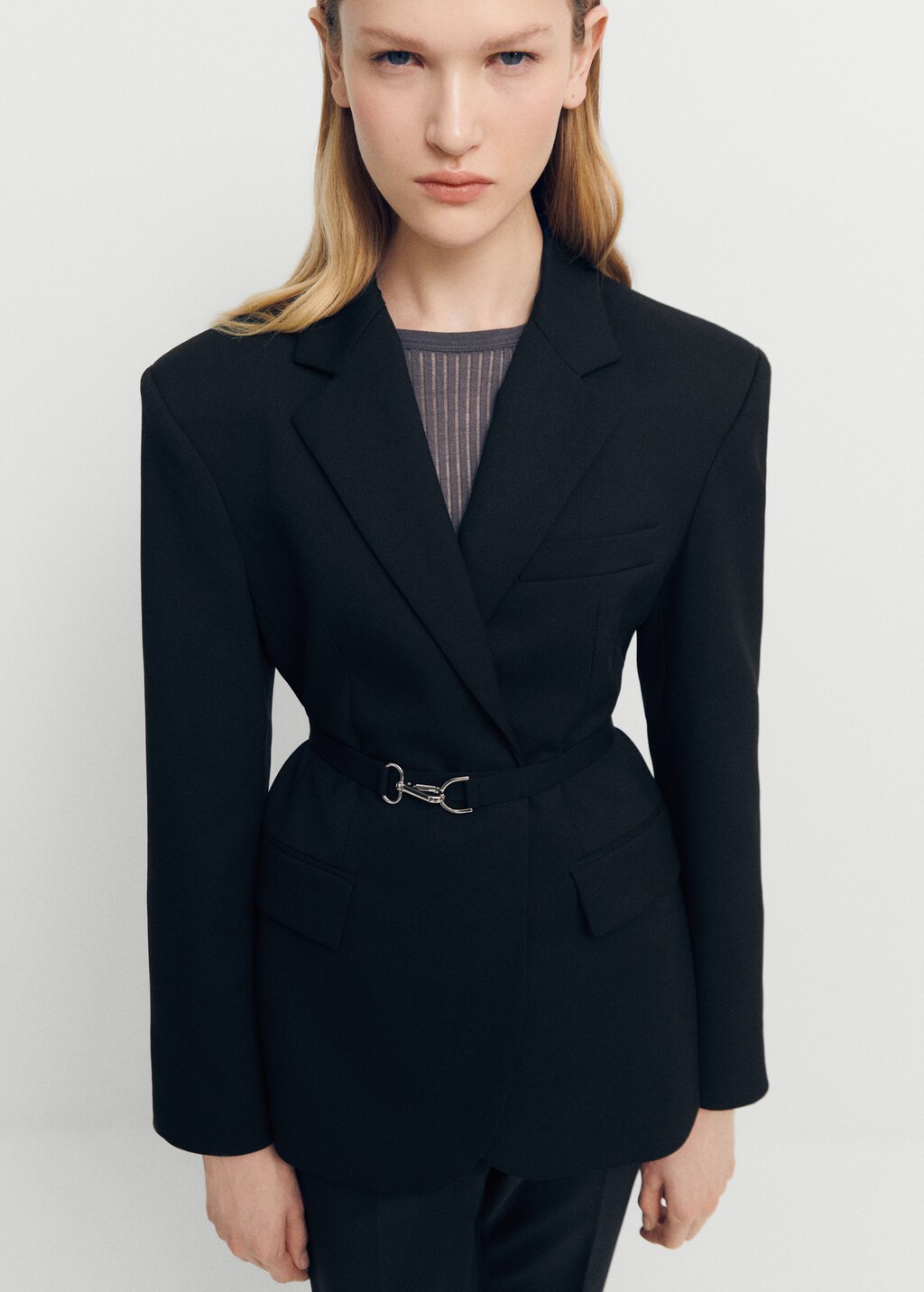 Belt structured blazer - Woman | MANGO USA