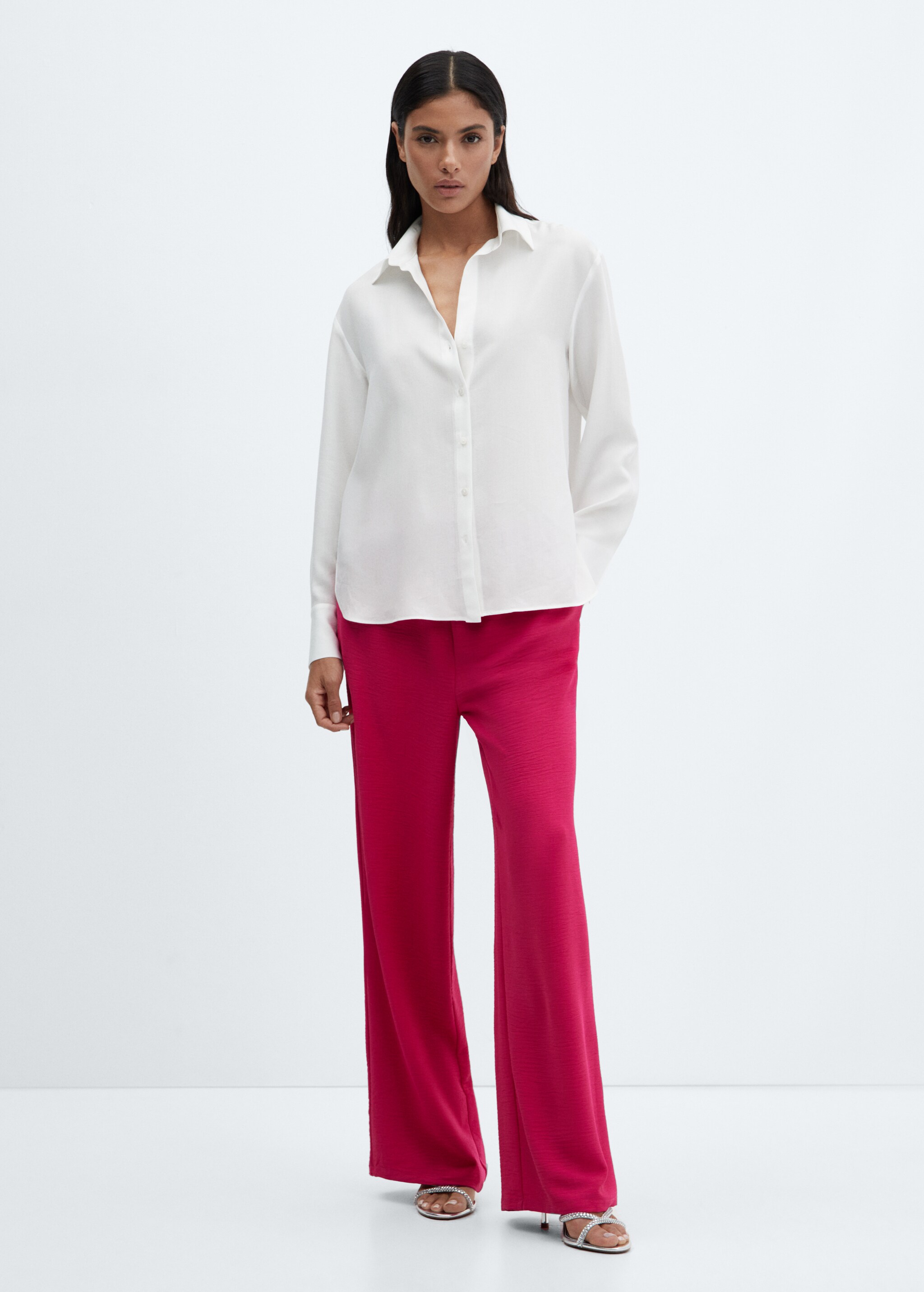 Wideleg trousers with elastic waist - Details of the article 2