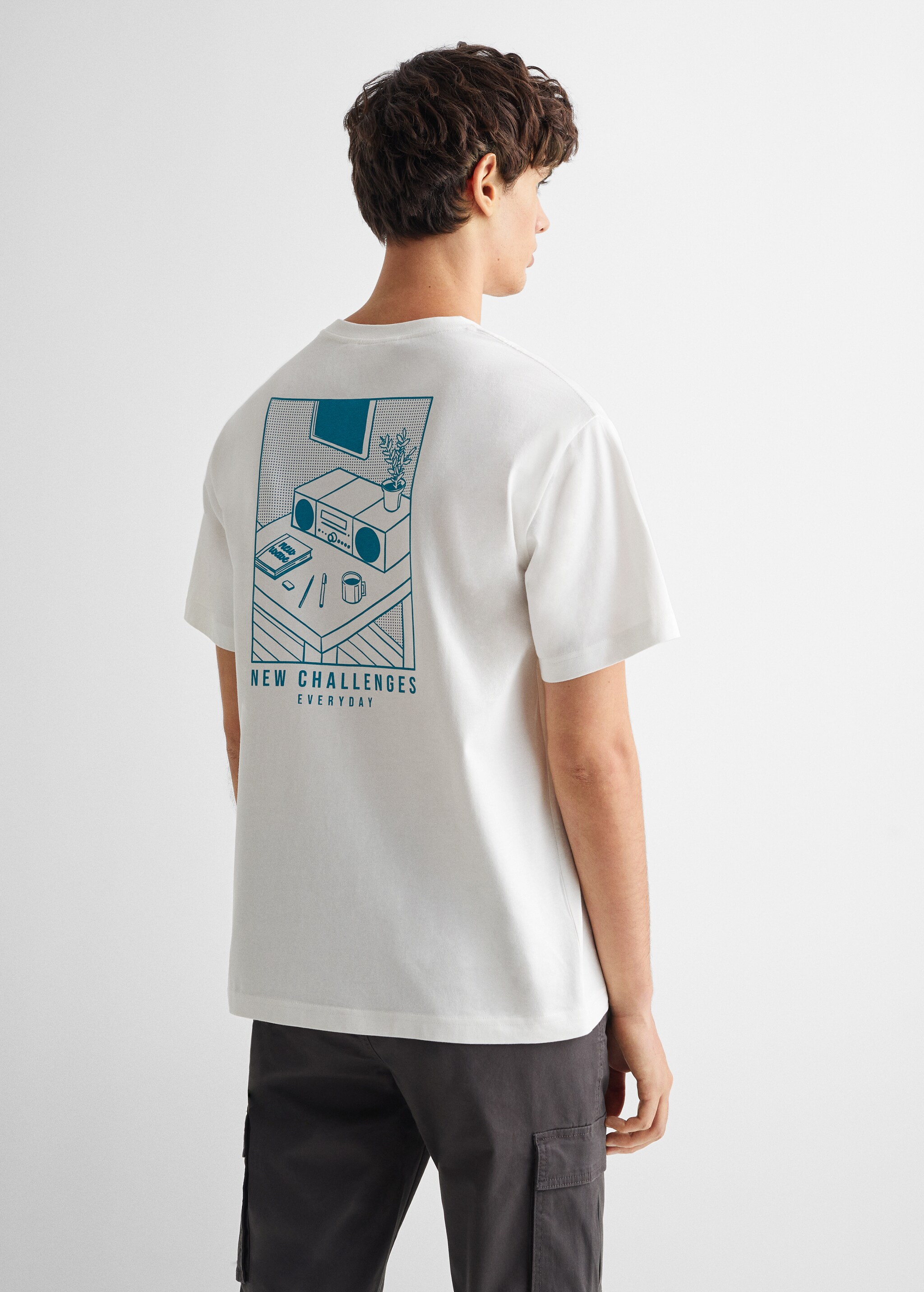 Camiseta algodón mensaje - Reverso del artículo
