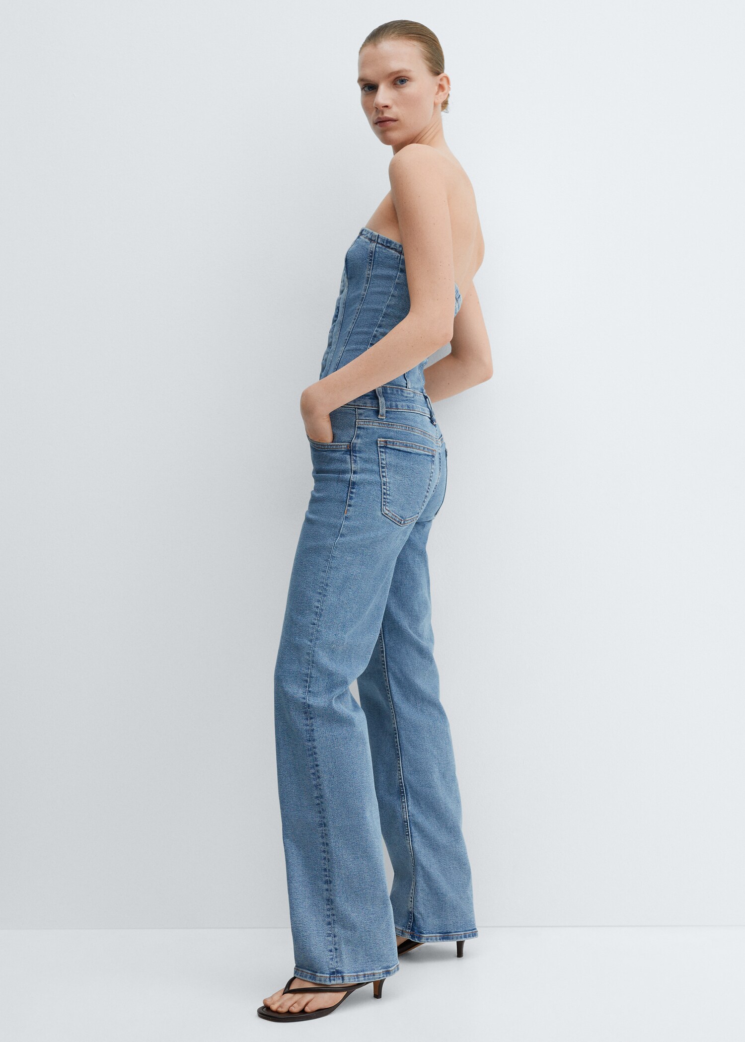 Strapless denim jumpsuit - Details of the article 2