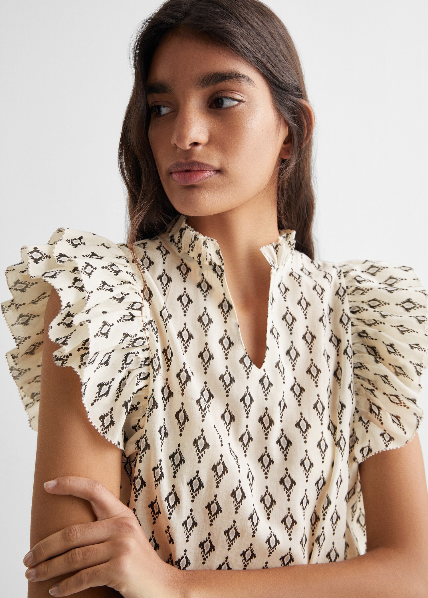 Ruffles printed blouse - Details of the article 1