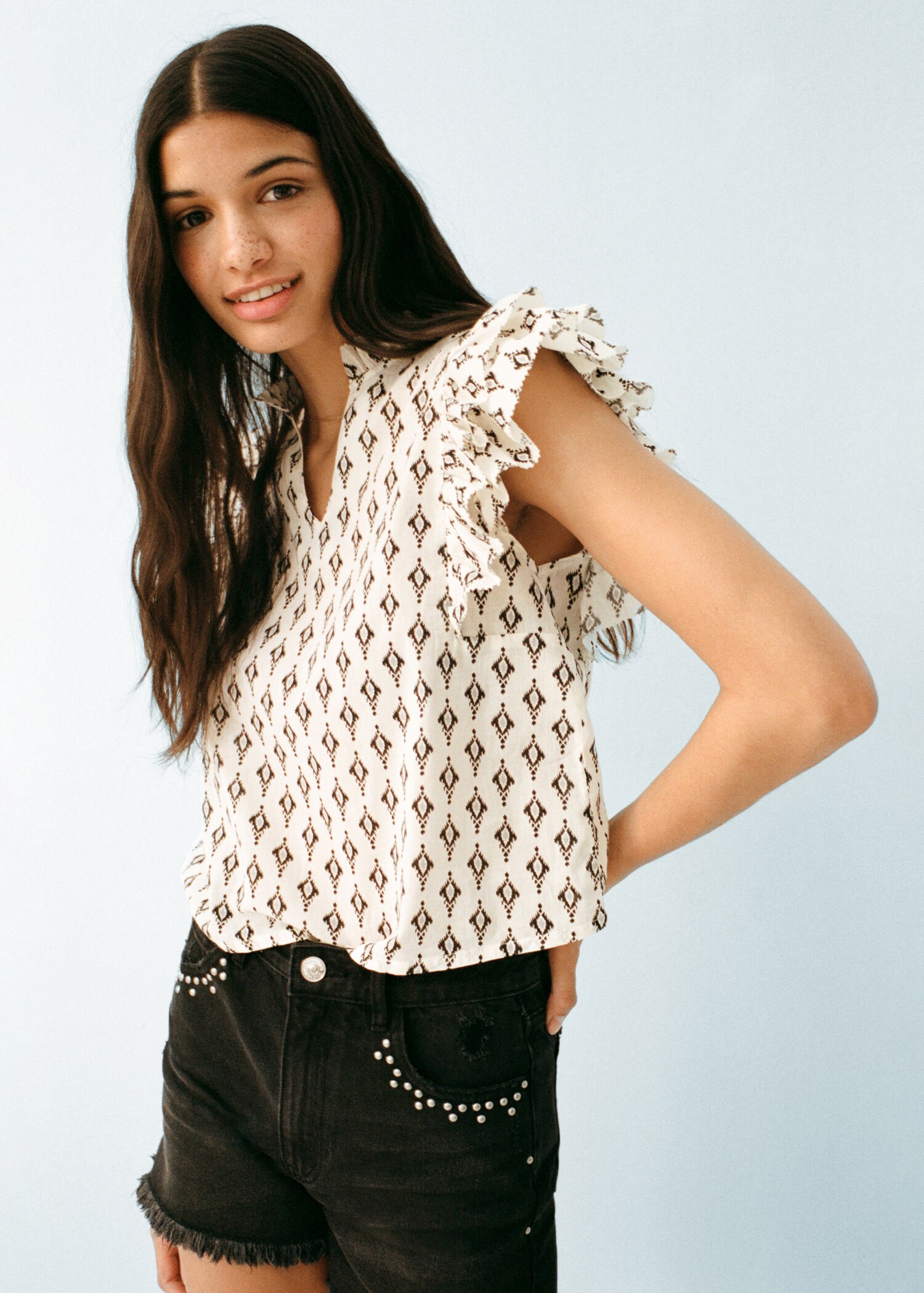 Ruffles printed blouse - Details of the article 5