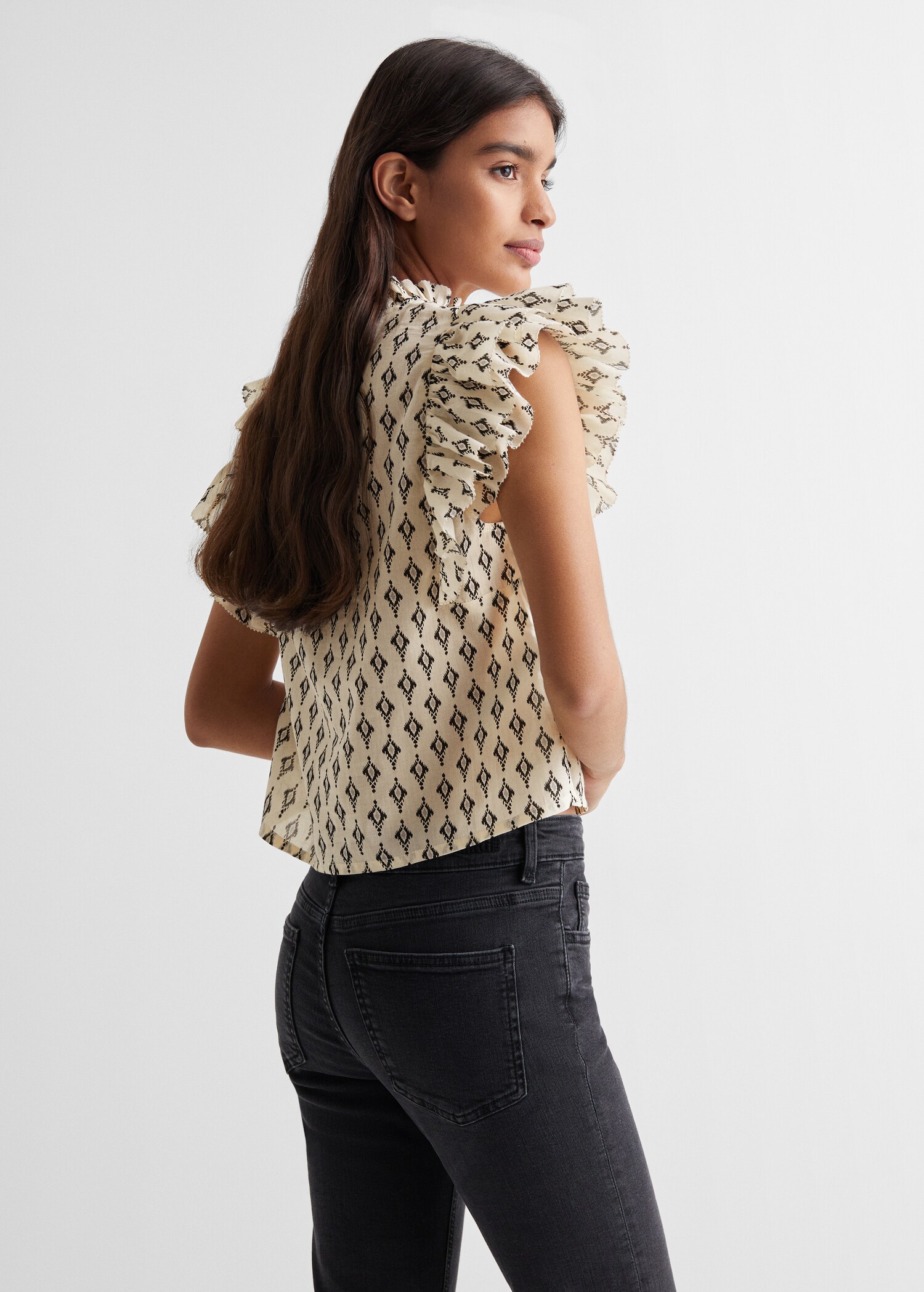 Ruffles printed blouse - Reverse of the article