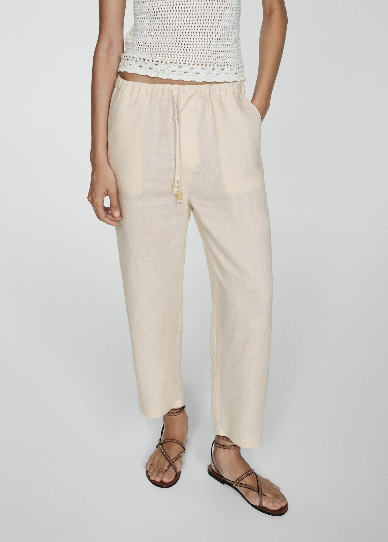 Pantalon 100 % lin - Plan moyen