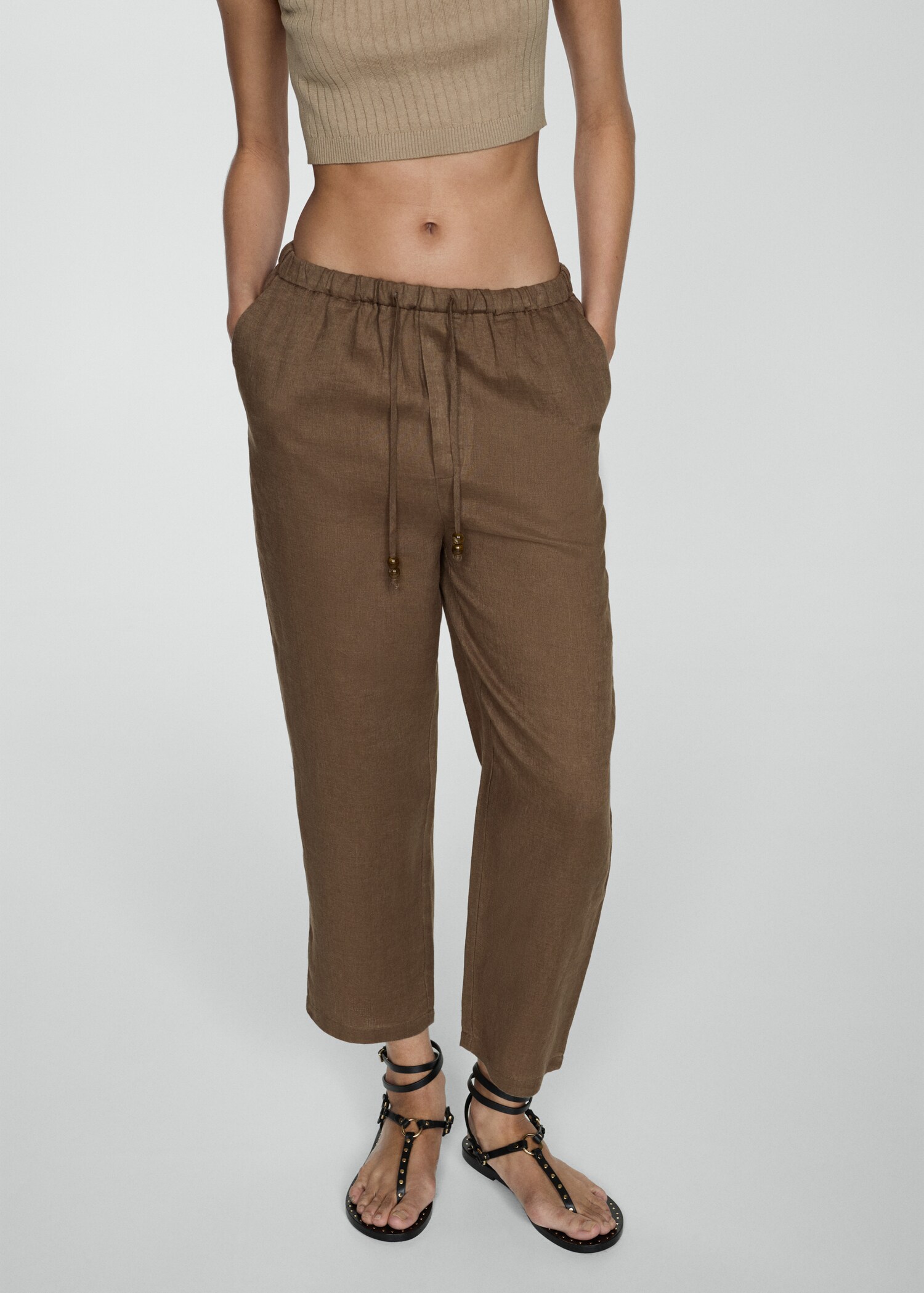 Pantalon 100 % lin - Plan moyen