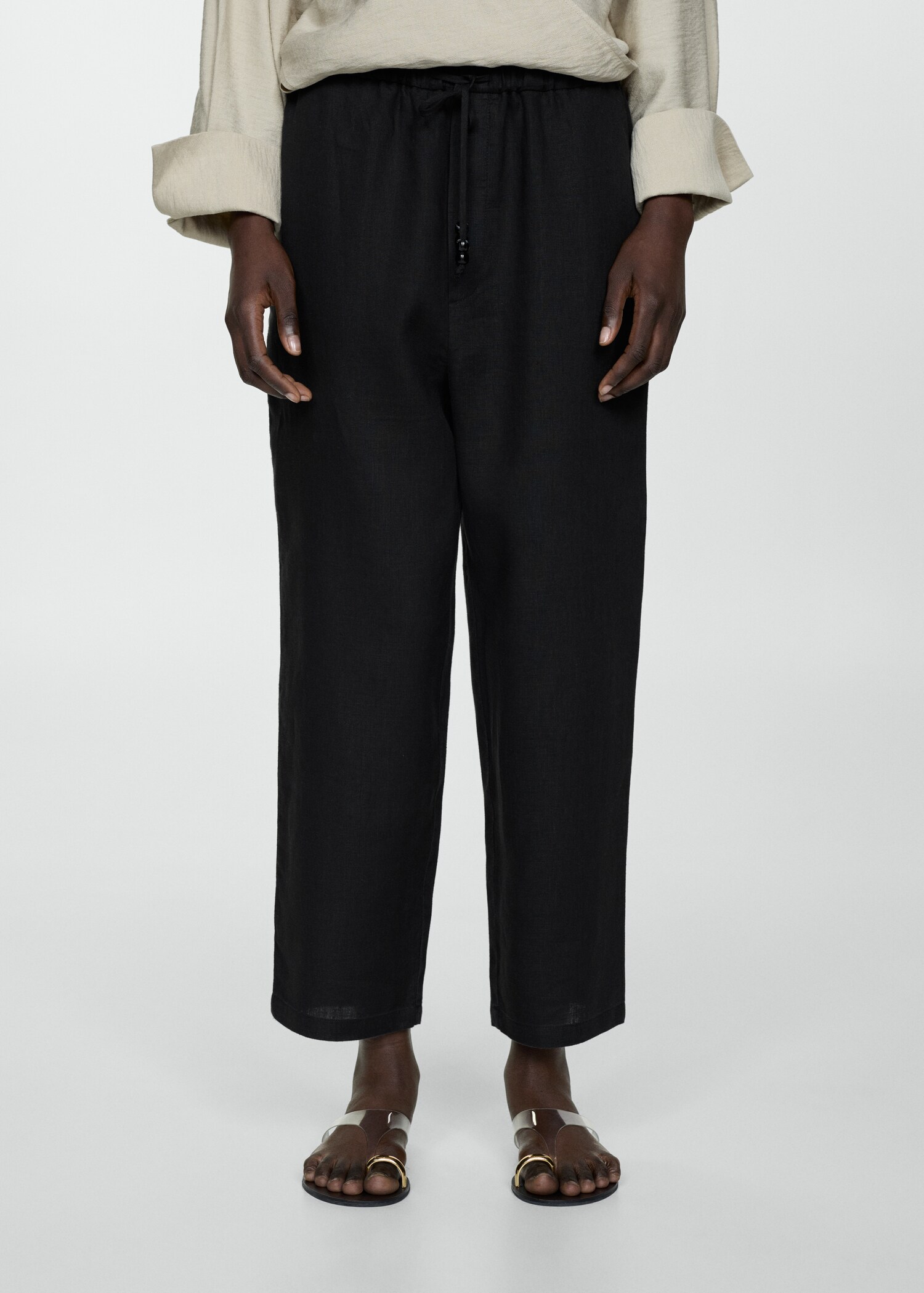 Pantalon 100 % lin - Plan moyen