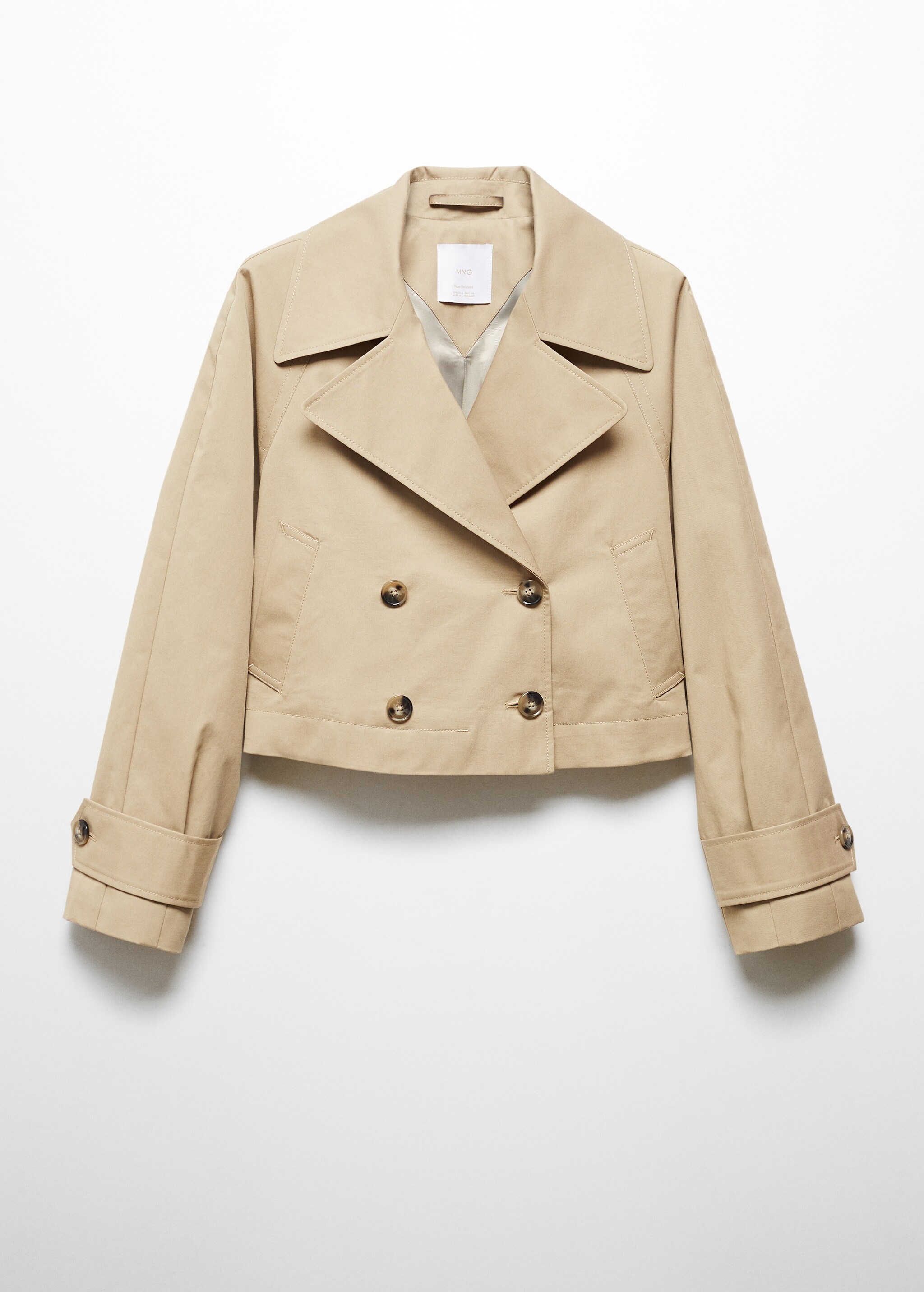 Cropped trench coat with lapels - Article without model