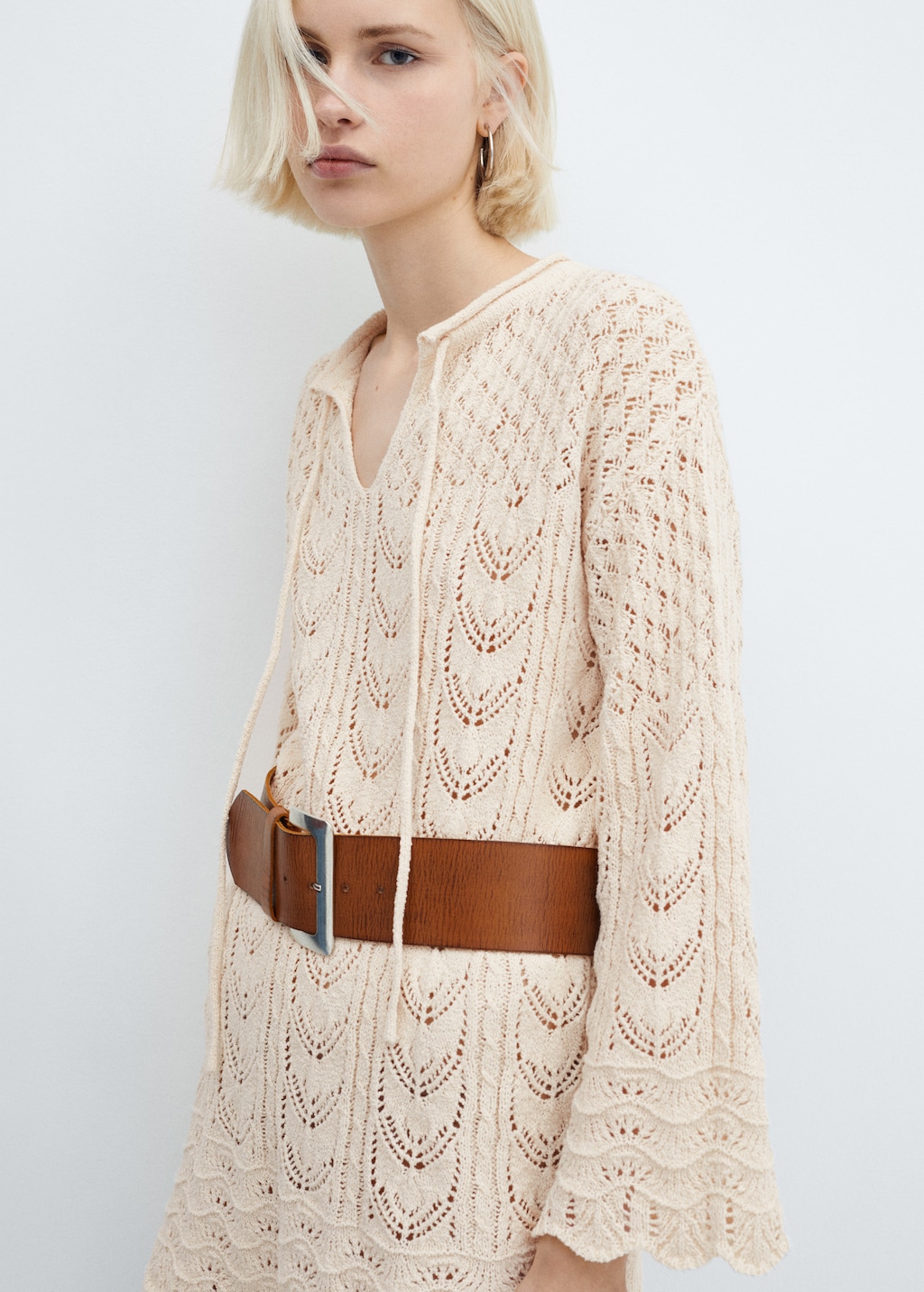 Long sleeve crochet dress clearance