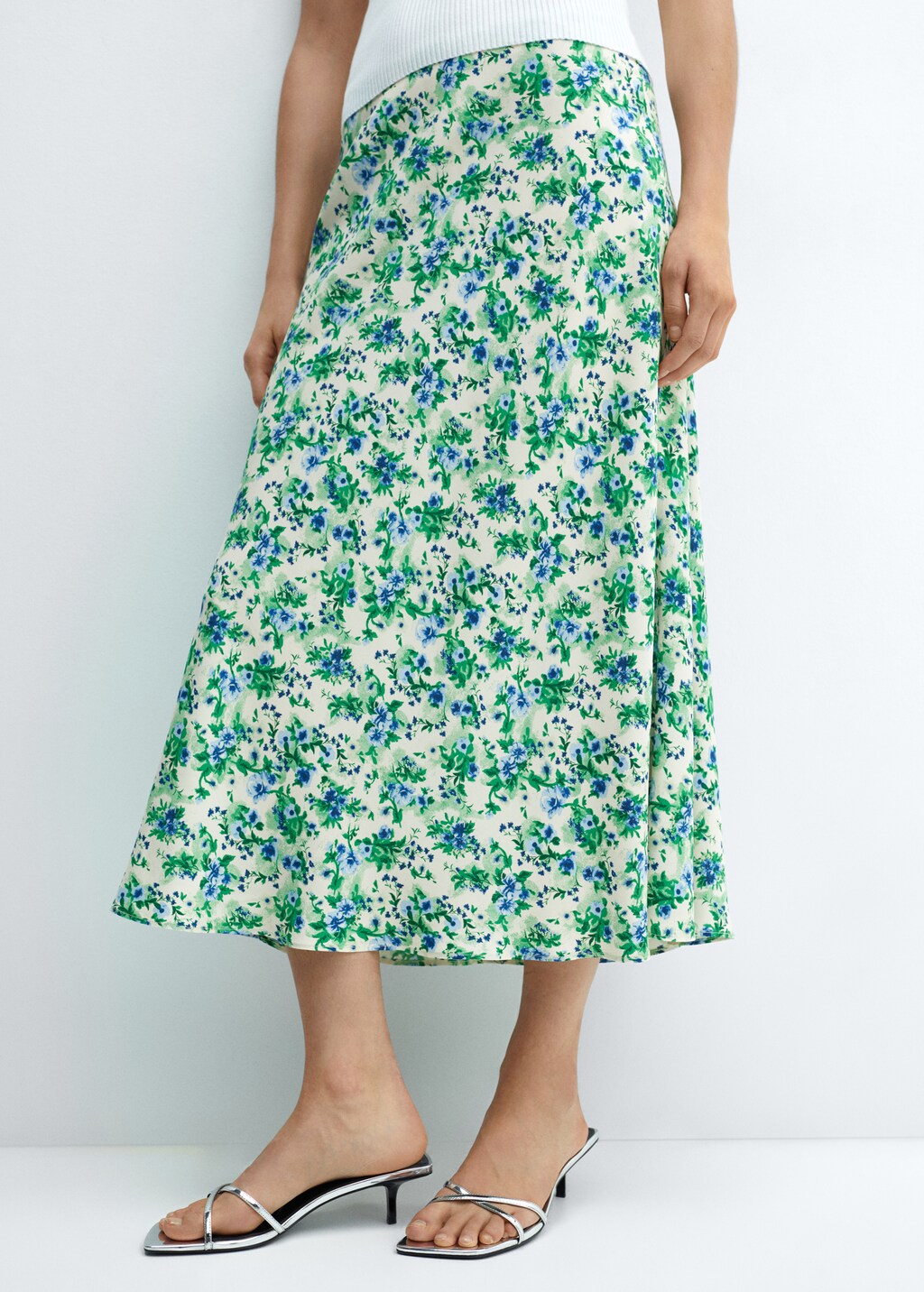 Printed Satin Skirt main image 1