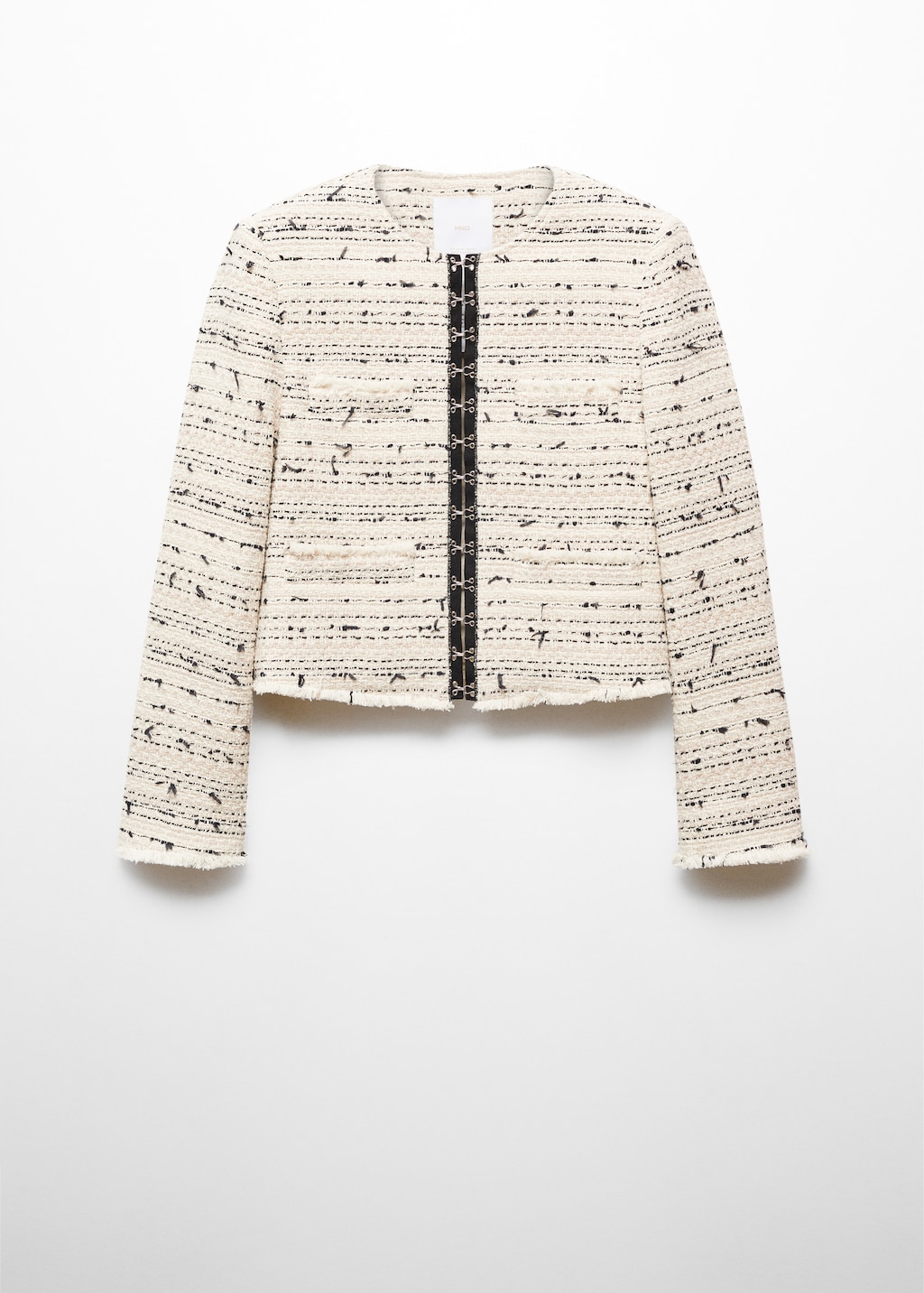 ★ETMON★ VNeck Fringe Tweed Jacket White 5005759344 MUSINSA | ETMON Fringe Pocket Tweed Jacket, Cream Yellow