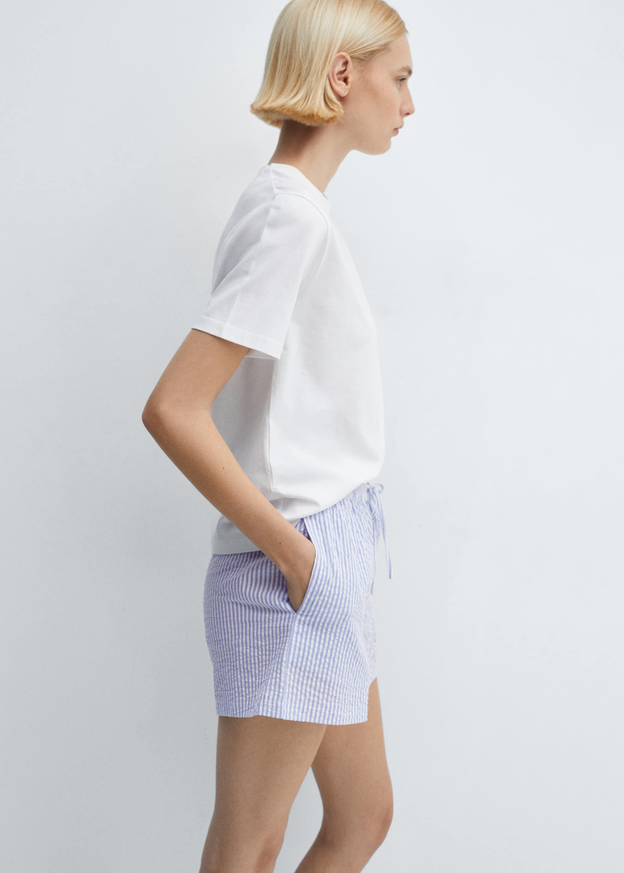 Two-piece striped cotton pyjamas - Details of the article 2
