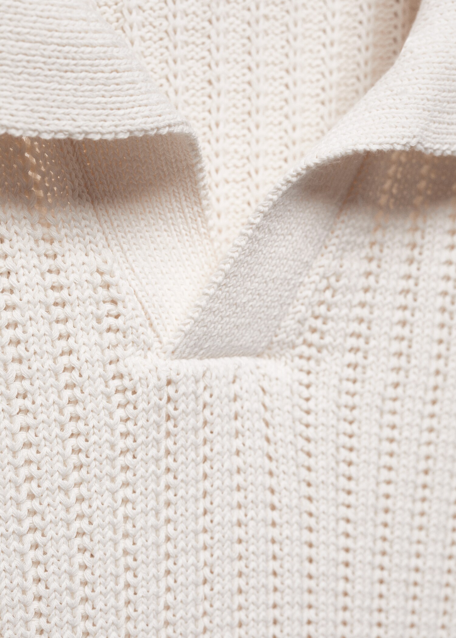 Openwork cotton knitte polo shirt  - Details of the article 8