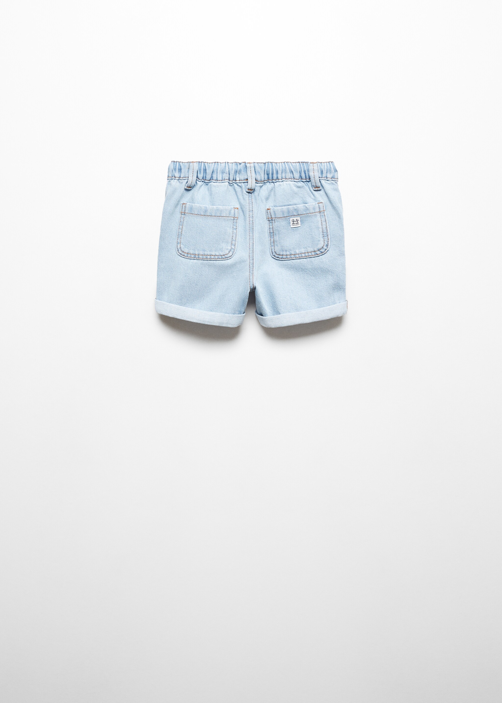 Elastic waist denim Bermuda shorts - Reverse of the article