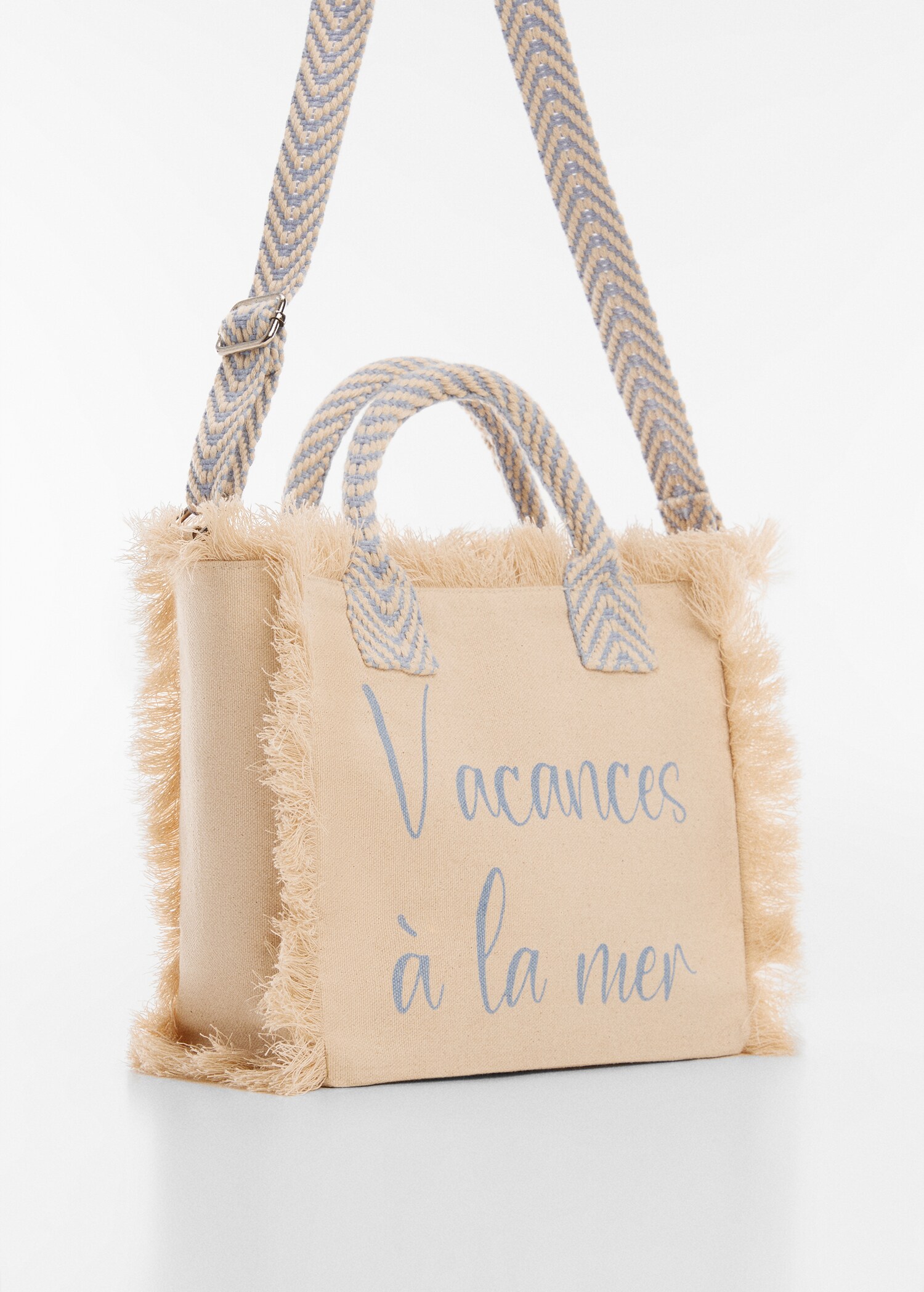 Fringed shopper bag - Medium plane