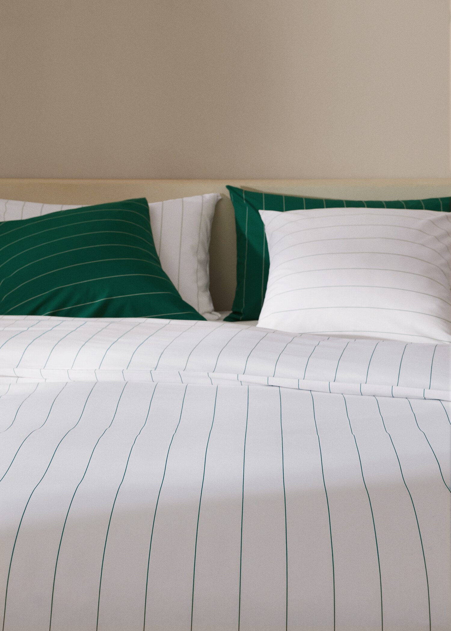 Striped printed cotton duvet cover for superking bed - Details of the article 7