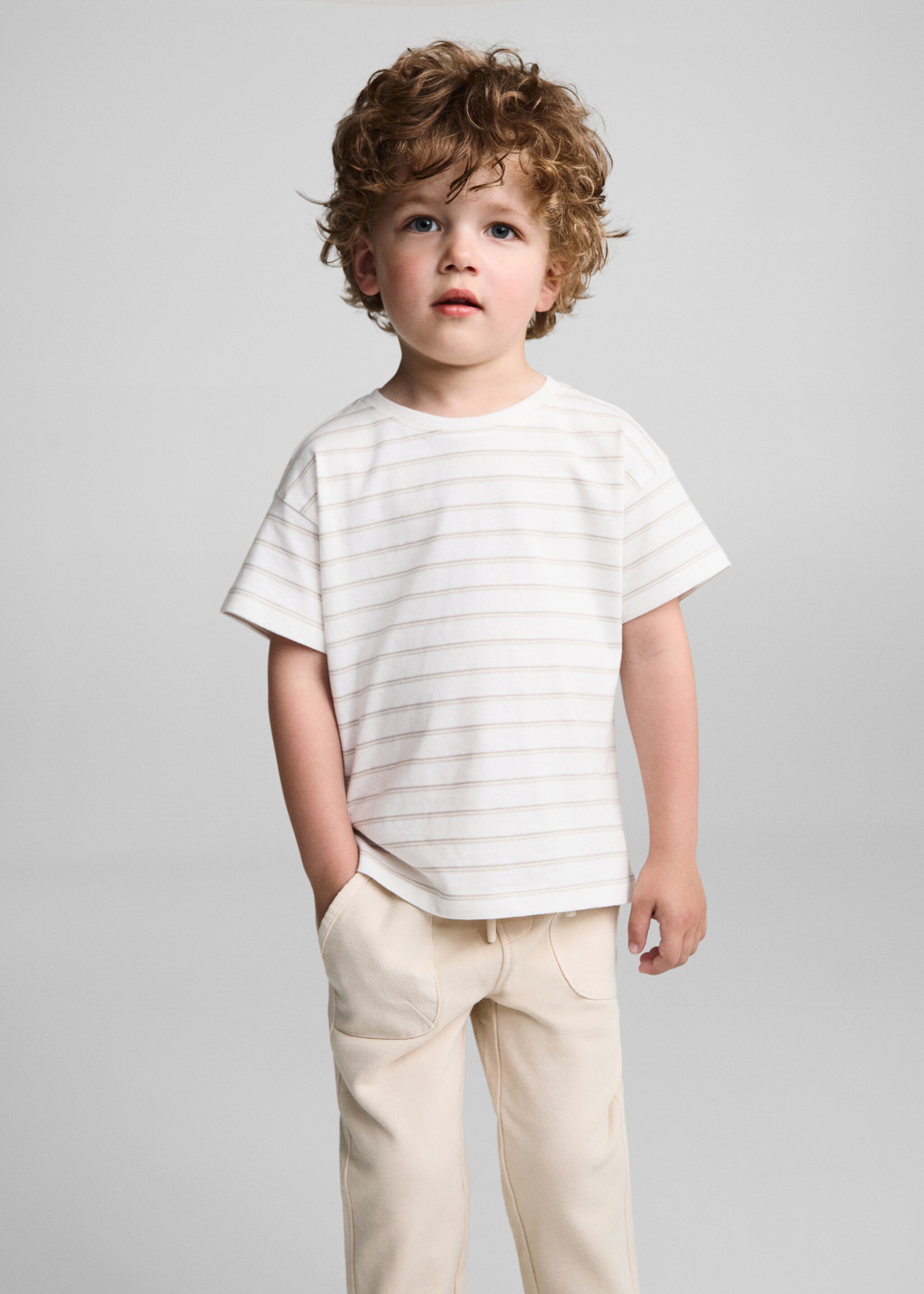 Cotton jogger-style trousers - Medium plane, Sand. Ref: 67076000-00.