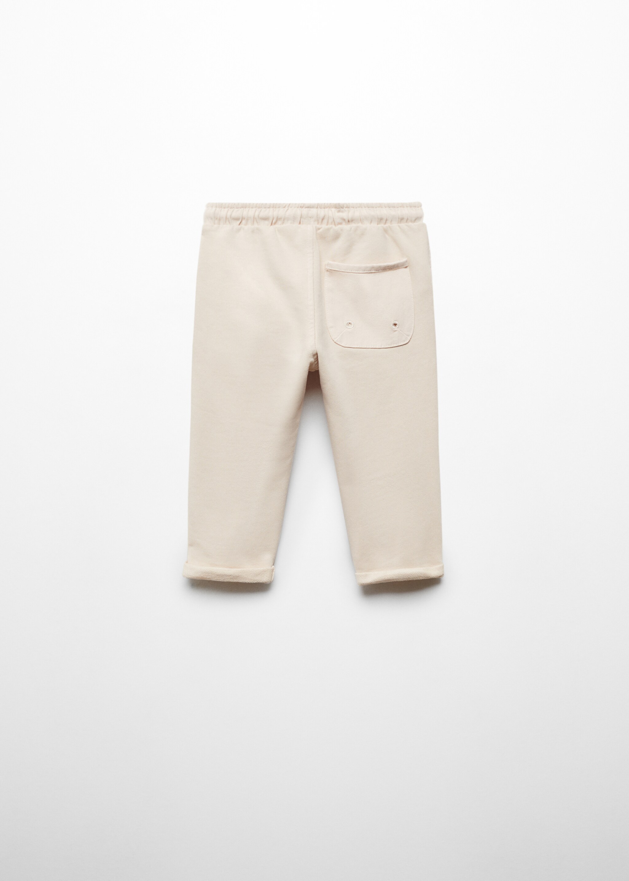 Cotton jogger-style trousers - Reverse of the article, Sand. Ref: 67076000-00.