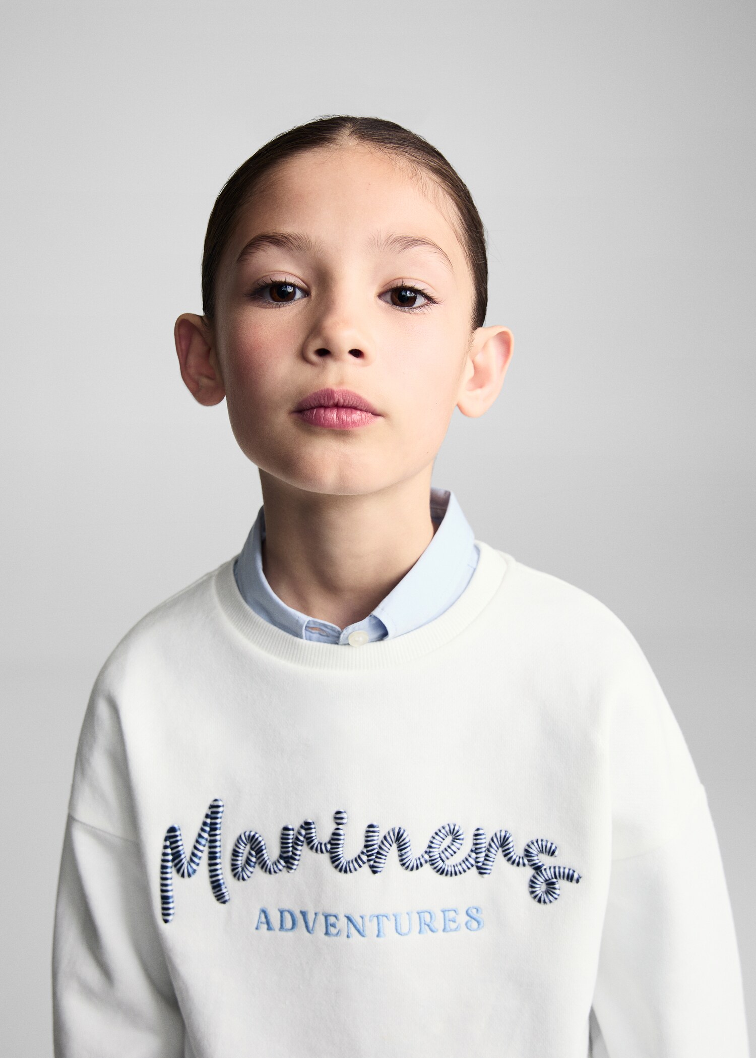 Sweat-shirt coton à message en relief - Détail de l'article 1
