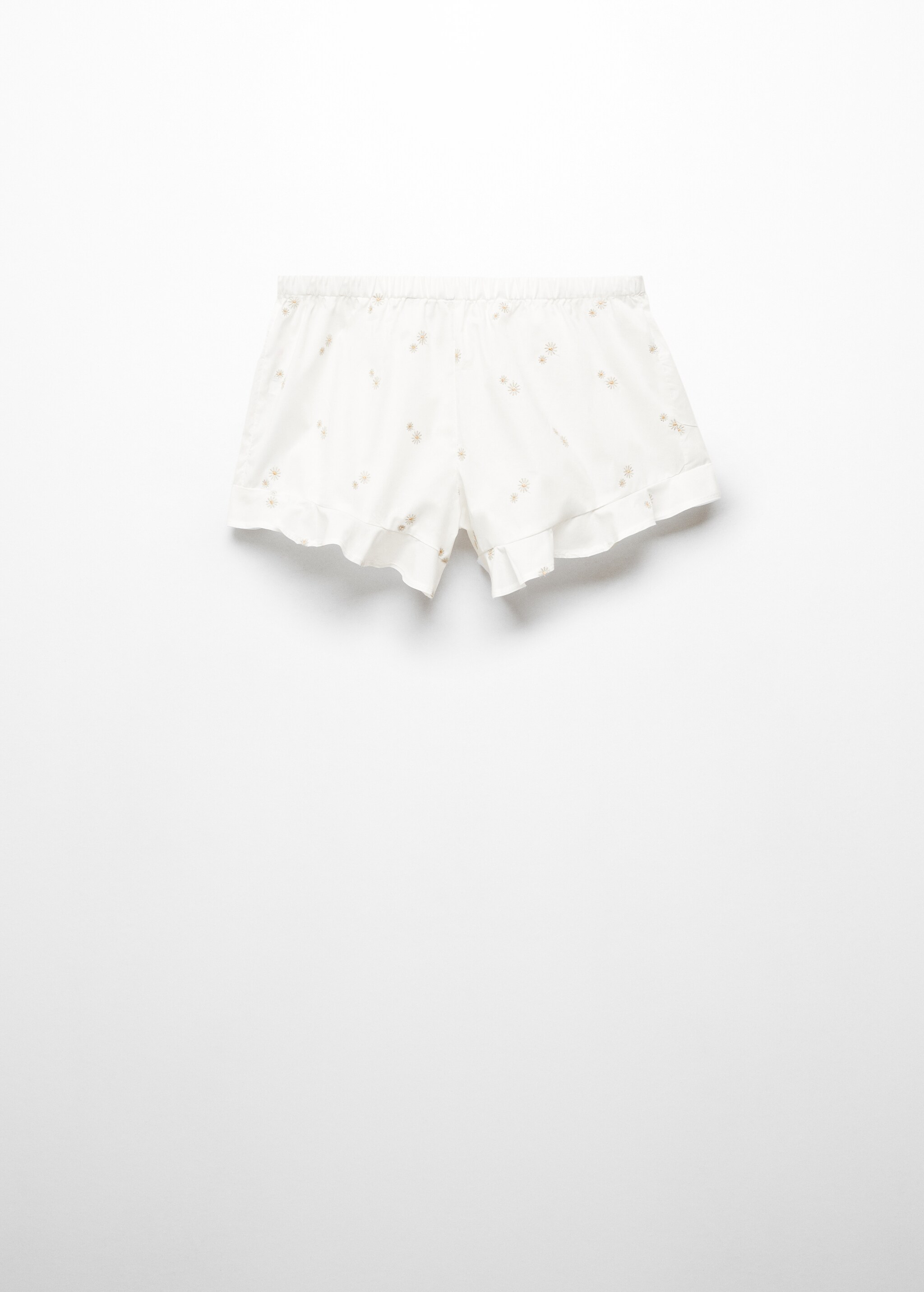 Floral embroidered cotton pajama shorts - Article without model
