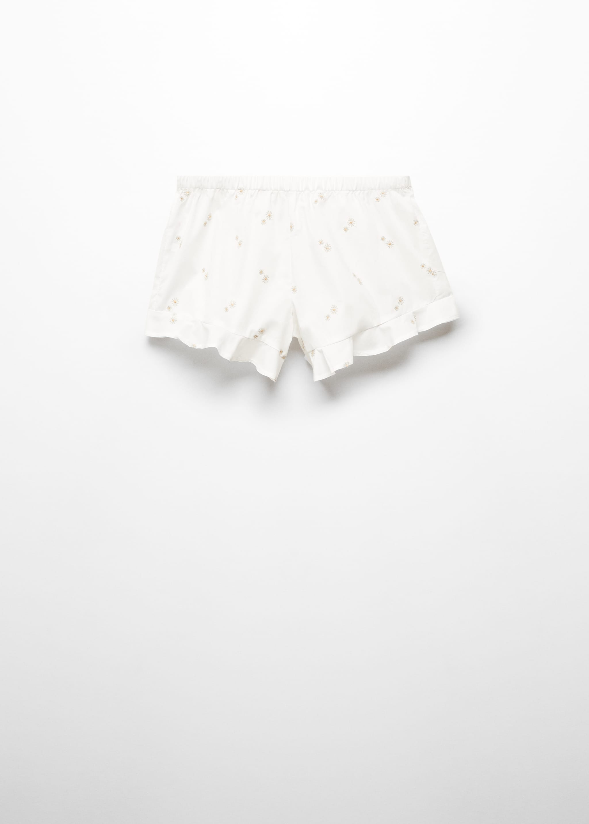 Floral embroidered cotton pyjama shorts - Article without model