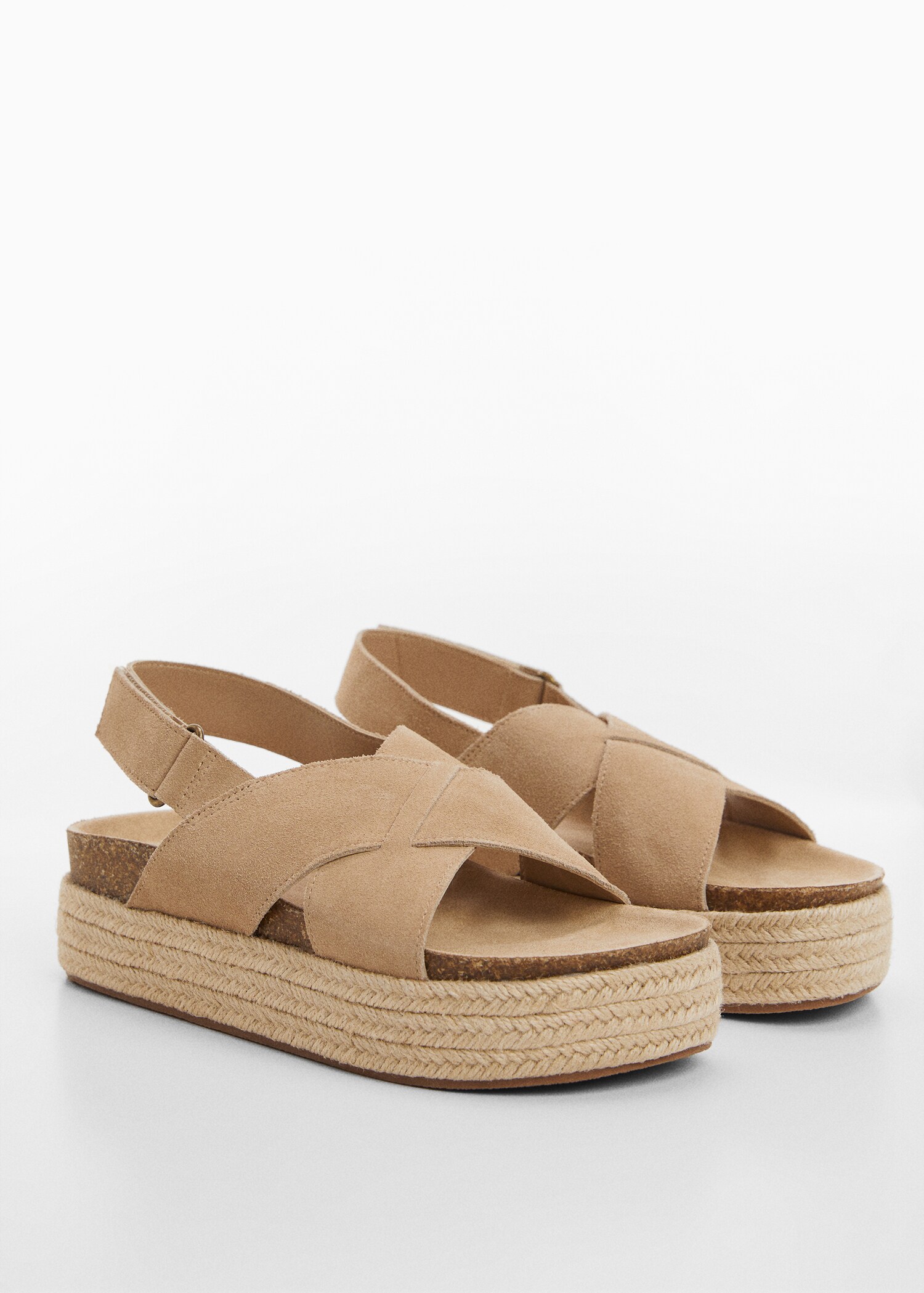 Ledersandaletten mit Esparto-Sohle - Teen | MANGO Deutschland